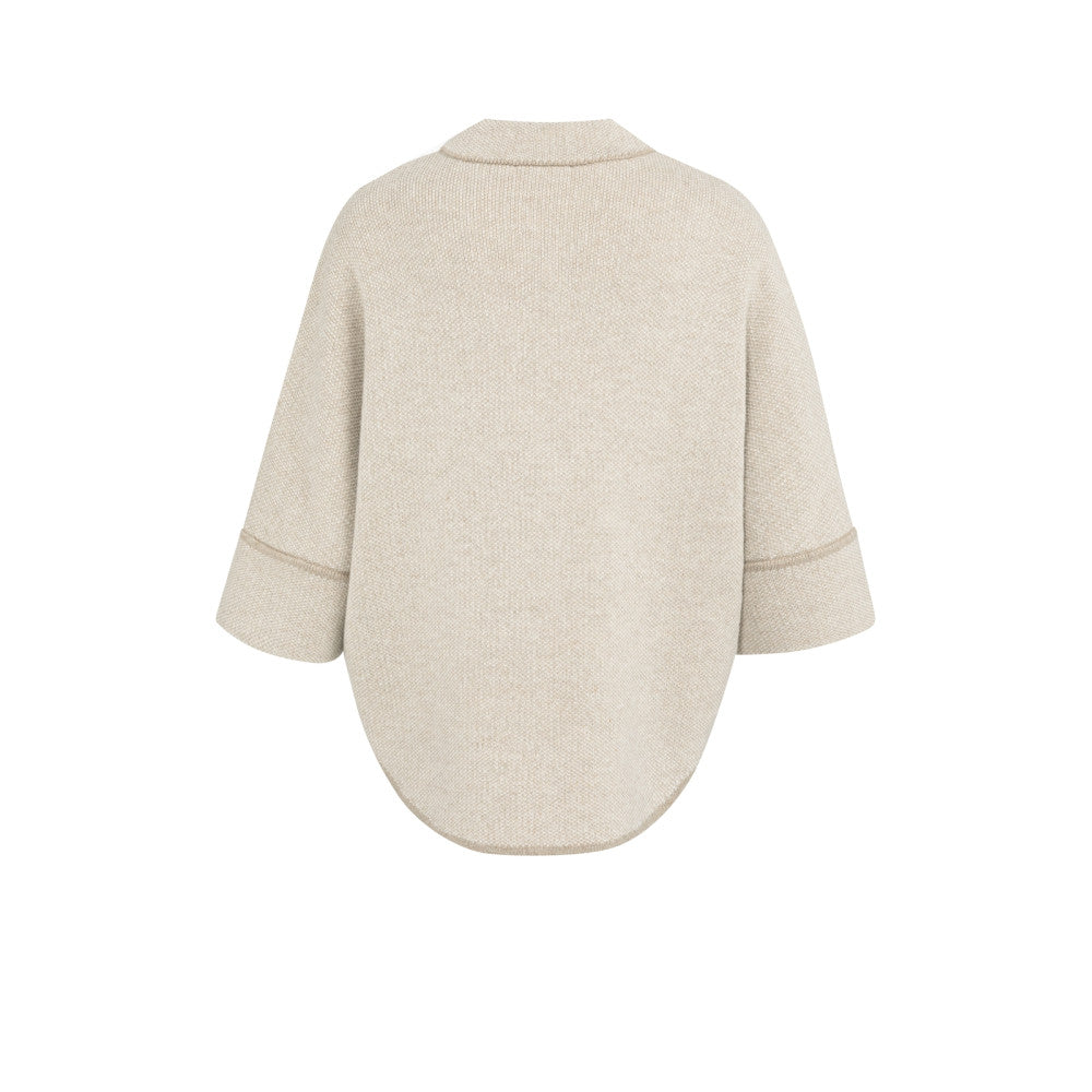 Yaya Poncho-Cardigan aus dickem Strick mit gerundetem Saum