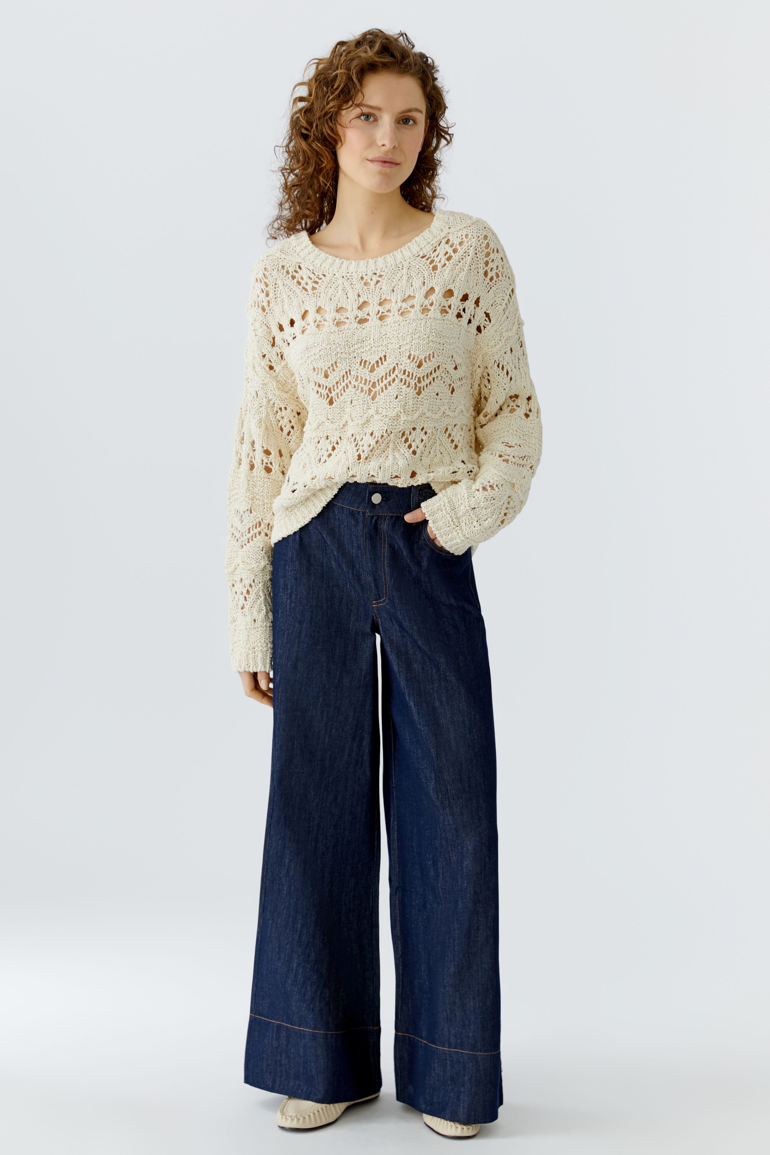 OUI Pullover in offener Ajour Technik