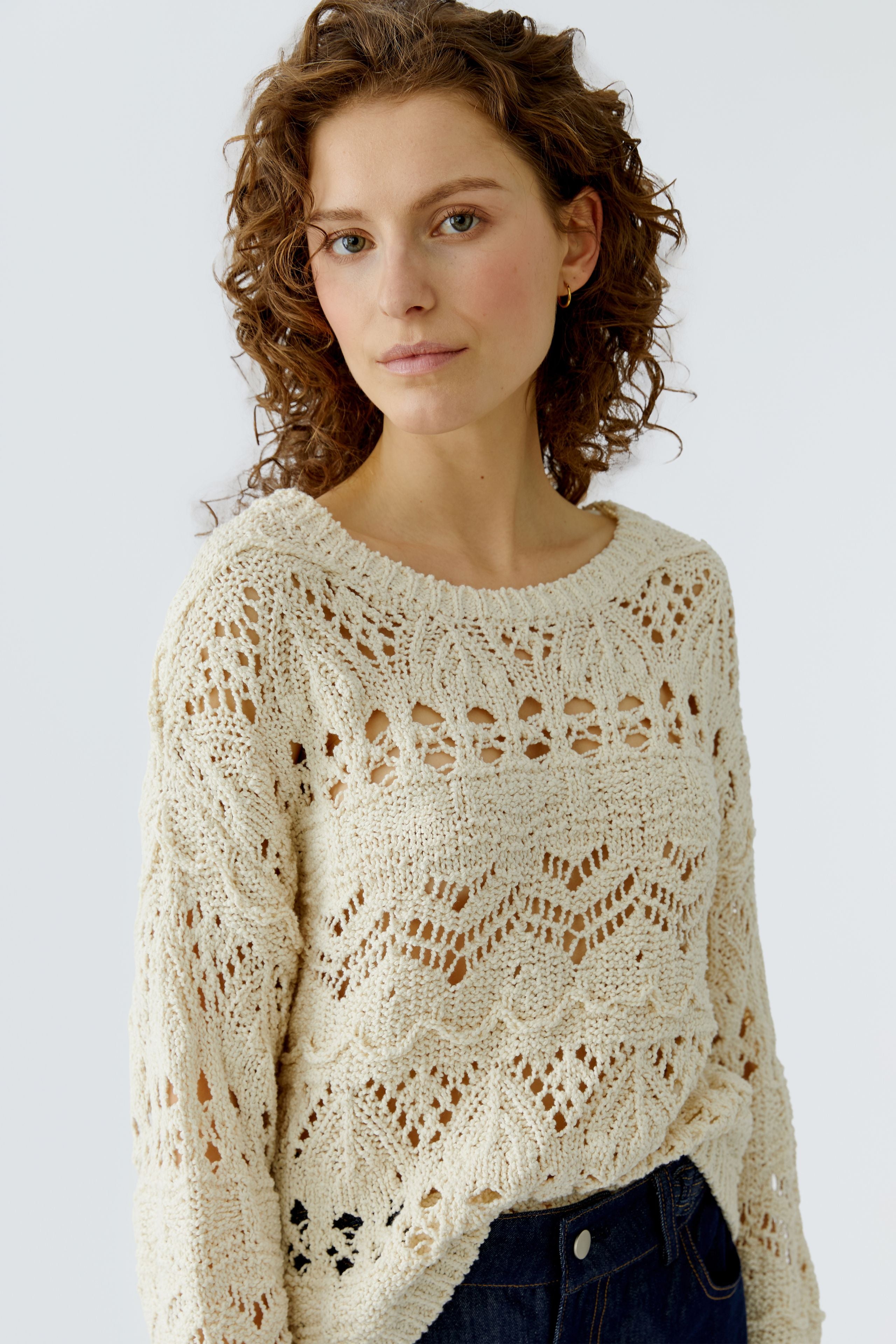 OUI Pullover in offener Ajour Technik
