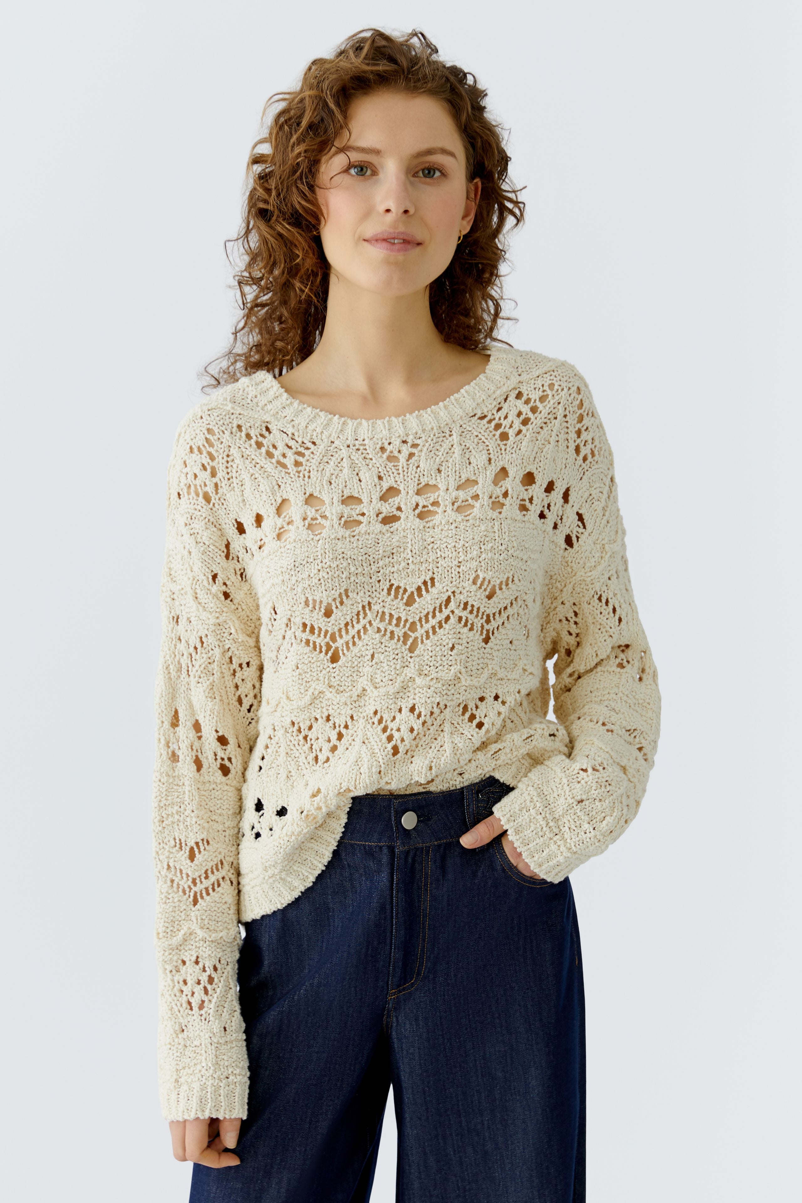 OUI Pullover in offener Ajour Technik