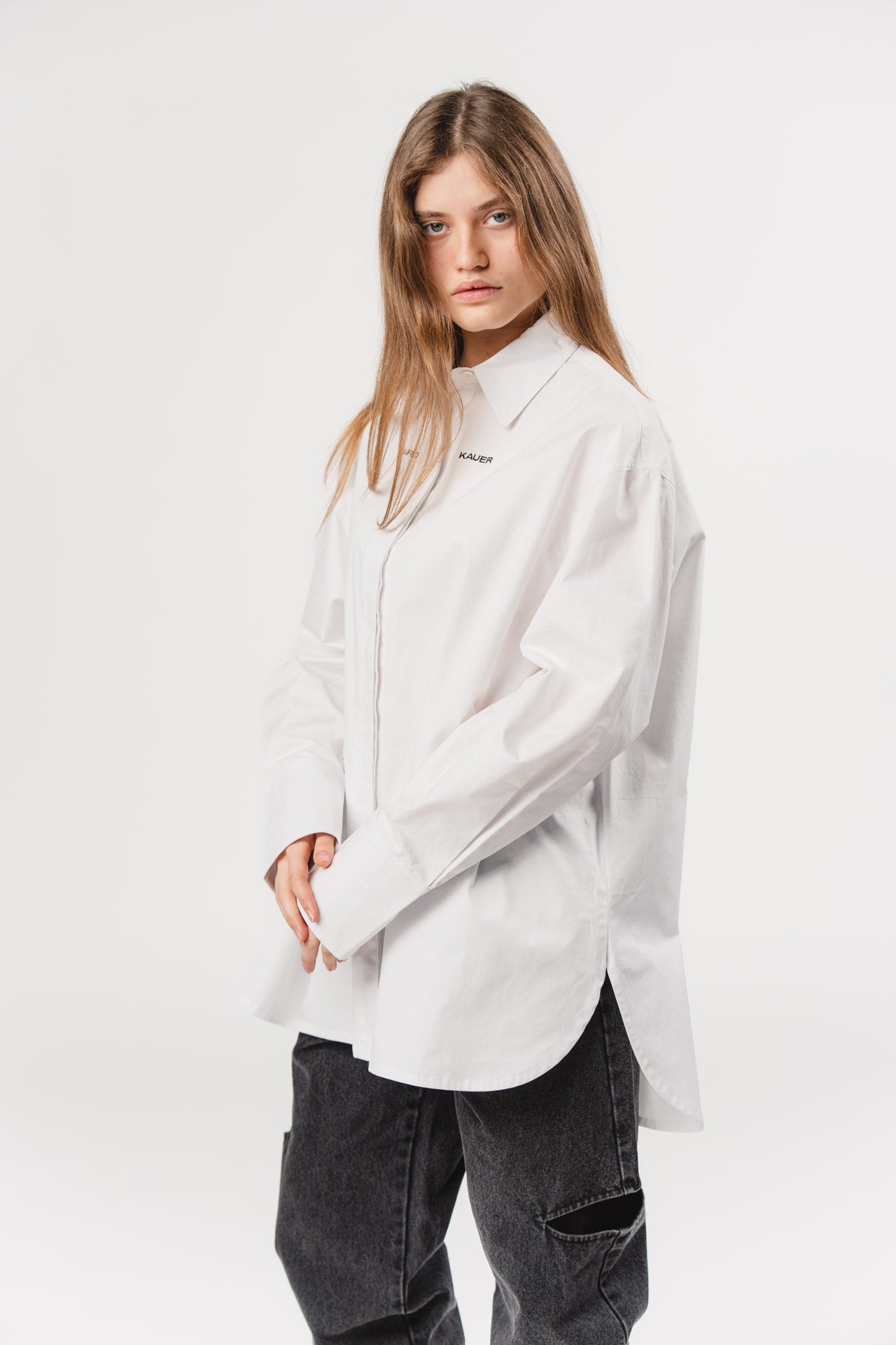 Karo Kauer Woven Blouse with KK