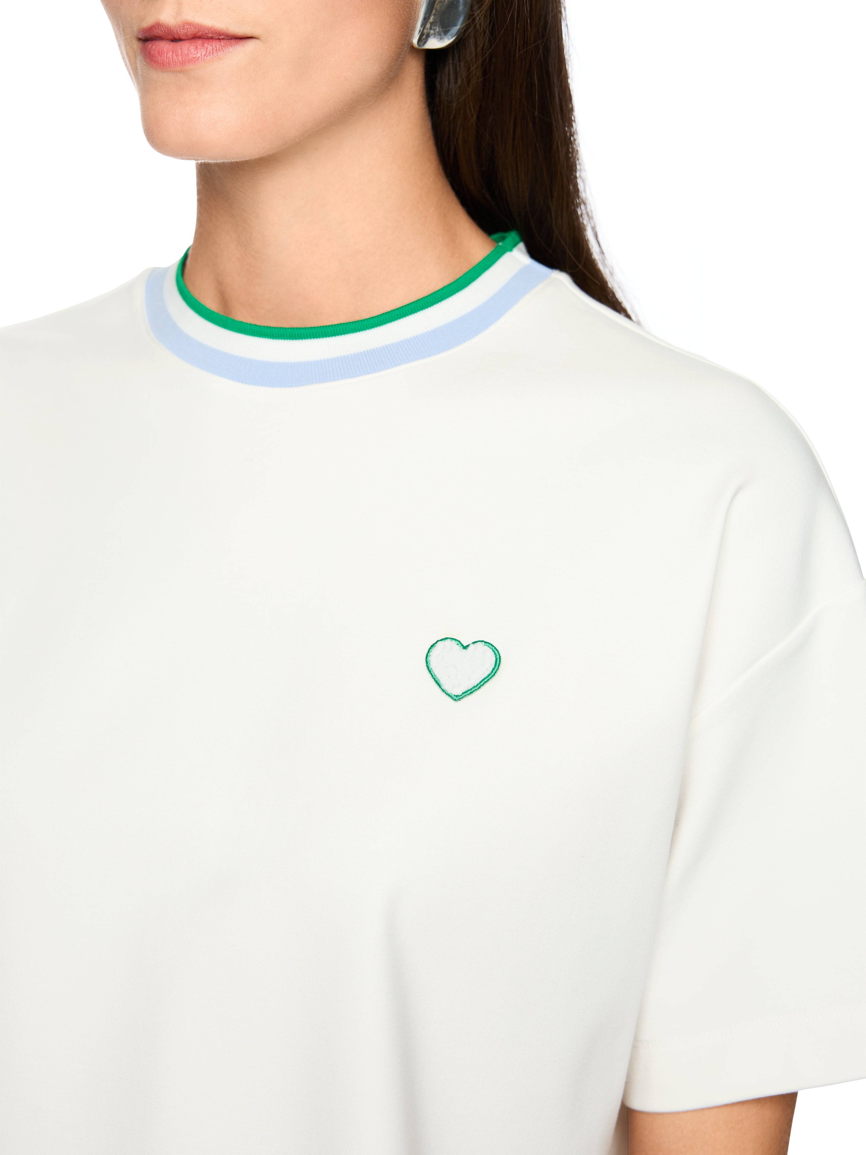 Marc Cain Shirt mit Herz und Ringeldetail