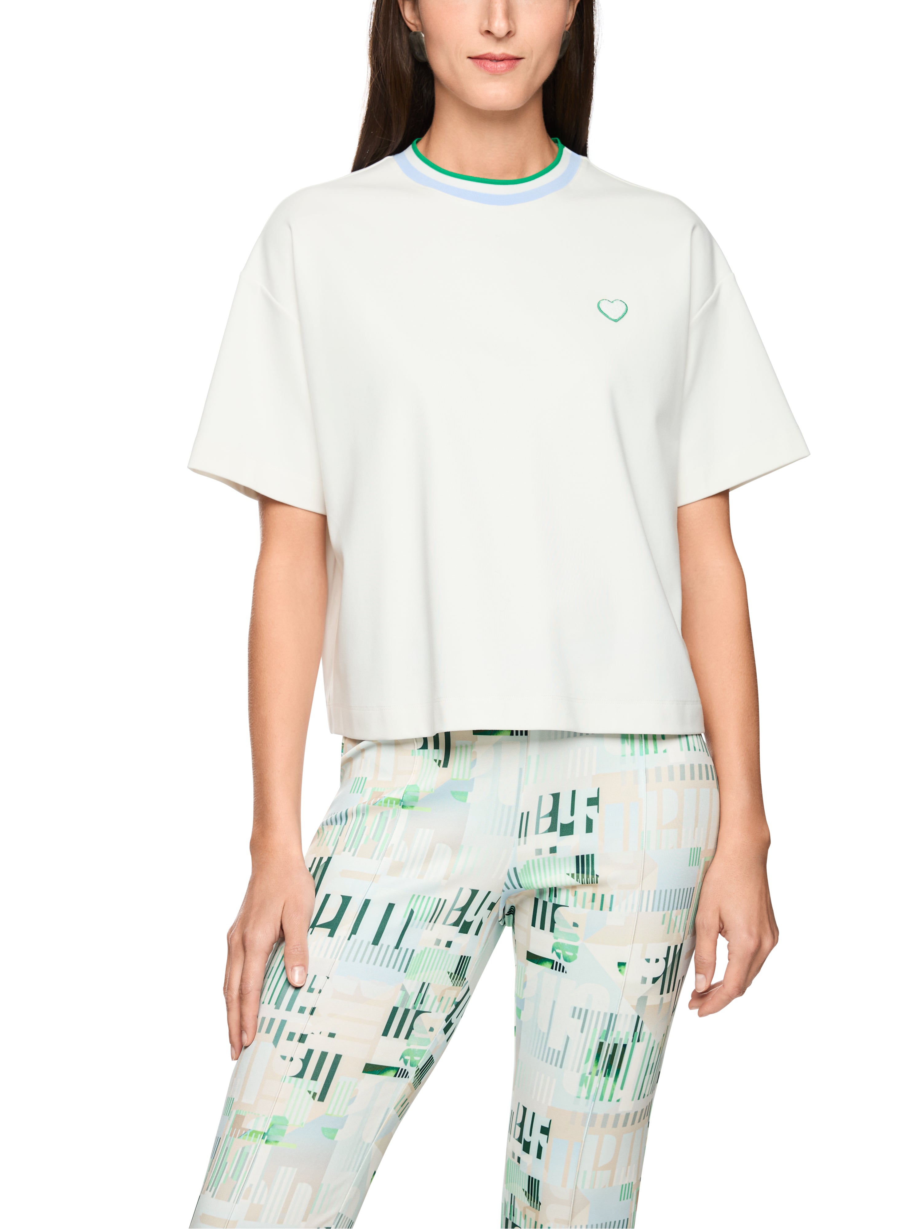 Marc Cain Shirt mit Herz und Ringeldetail