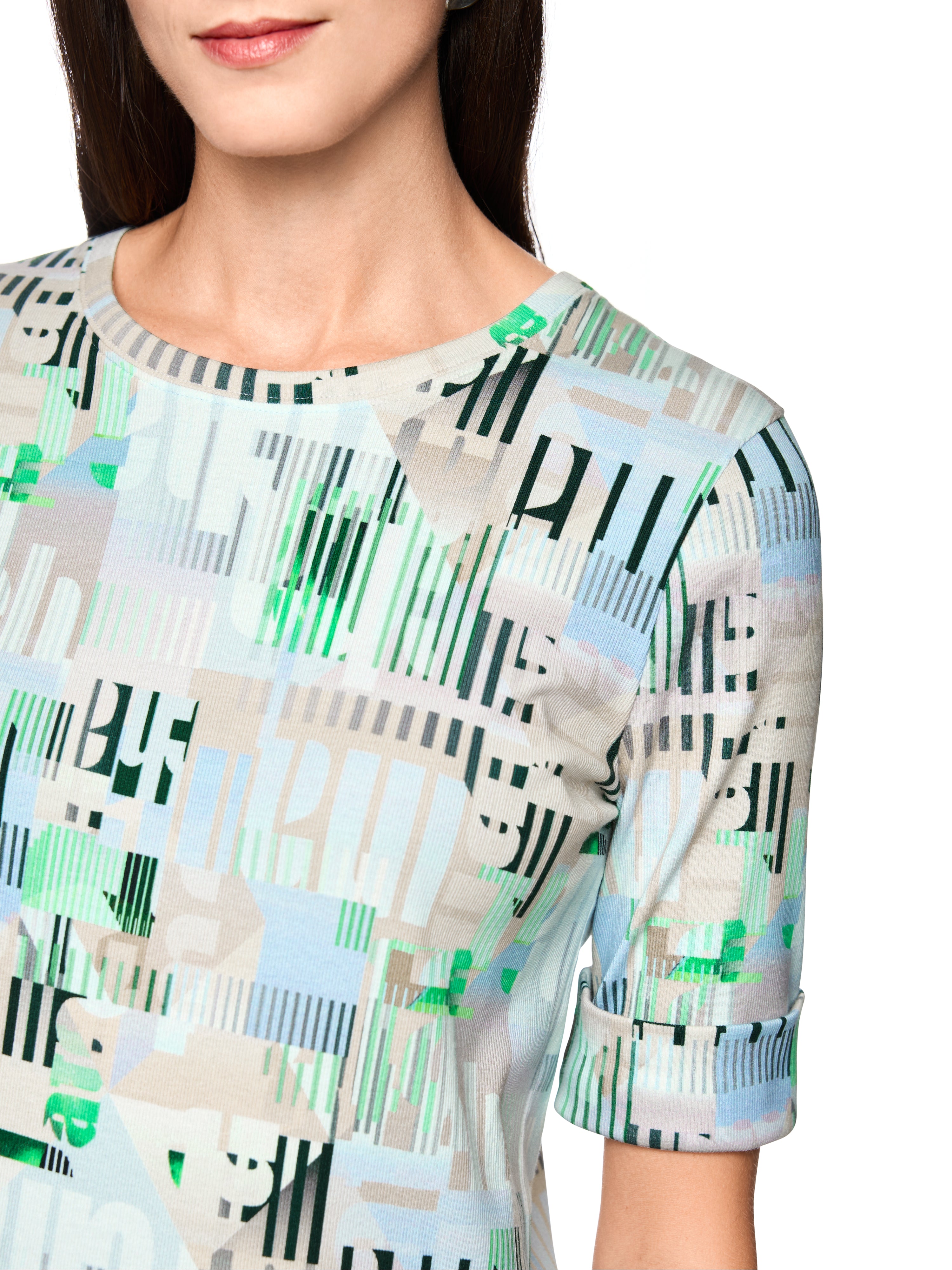 Marc Cain Ripp-Shirt aus Baumwollstretch