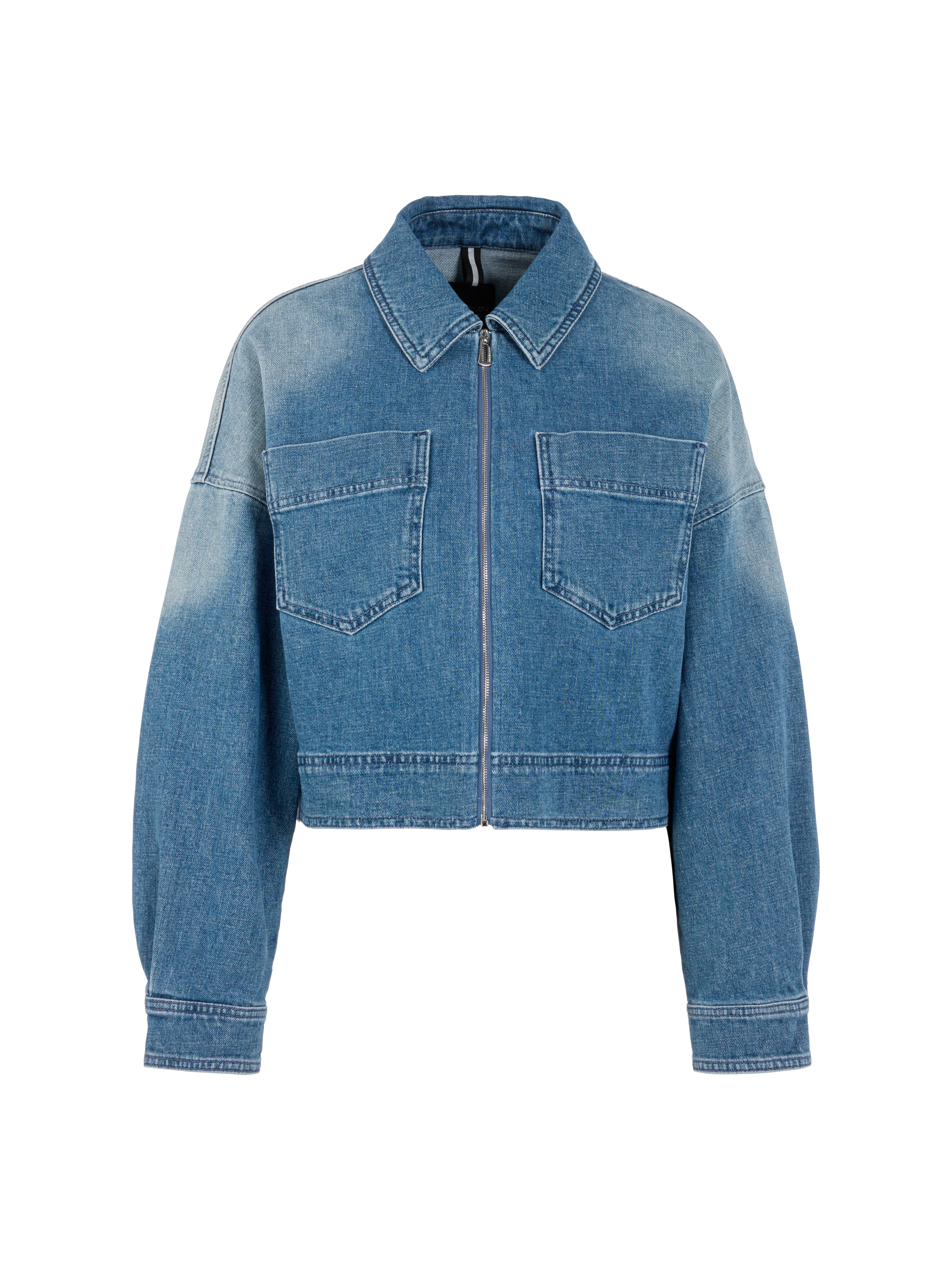 Marc Cain Kurze Jeansjacke mit Reißverschluss