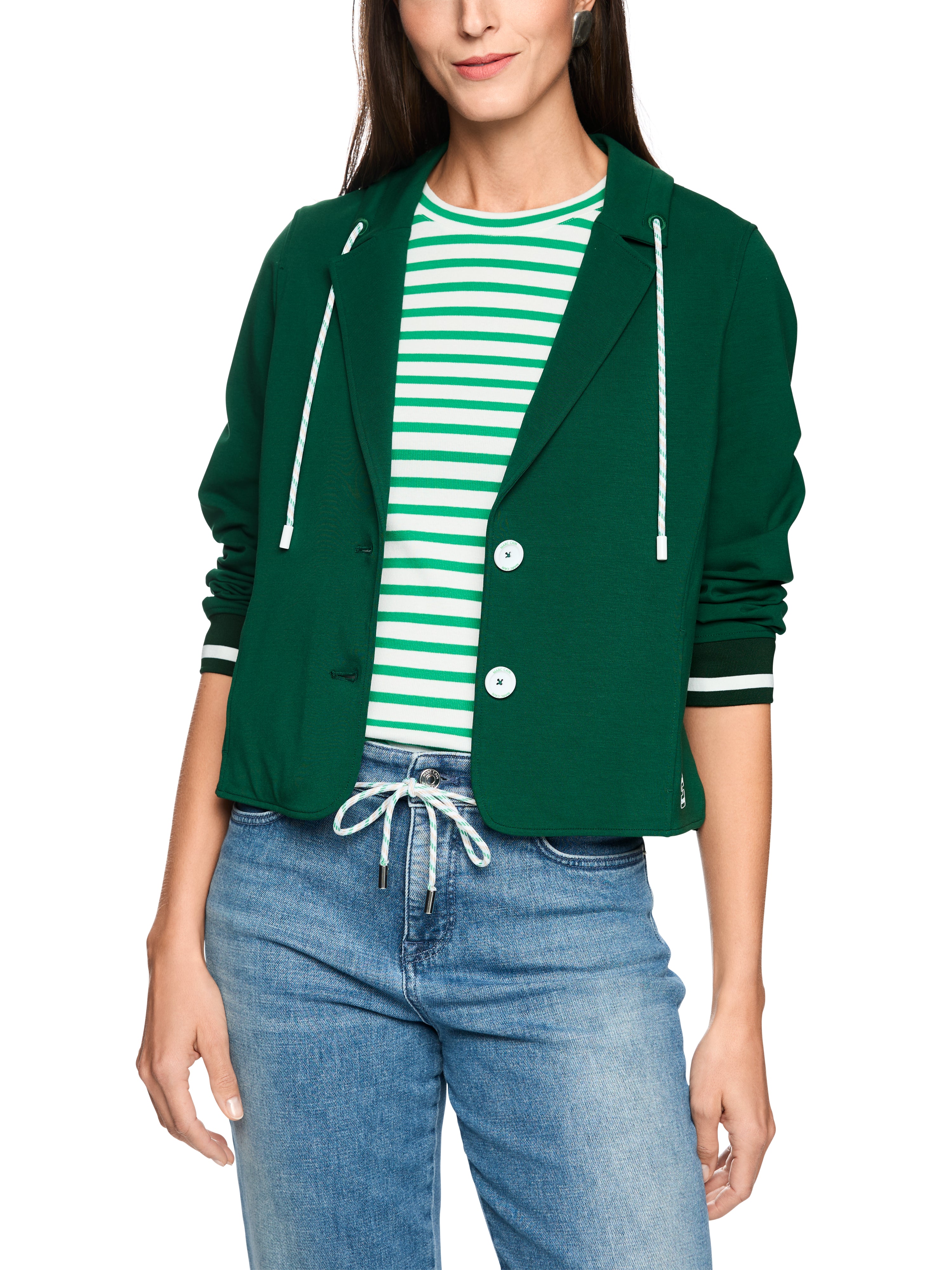 Marc Cain Sportiver Blazer mit Ringeldetails