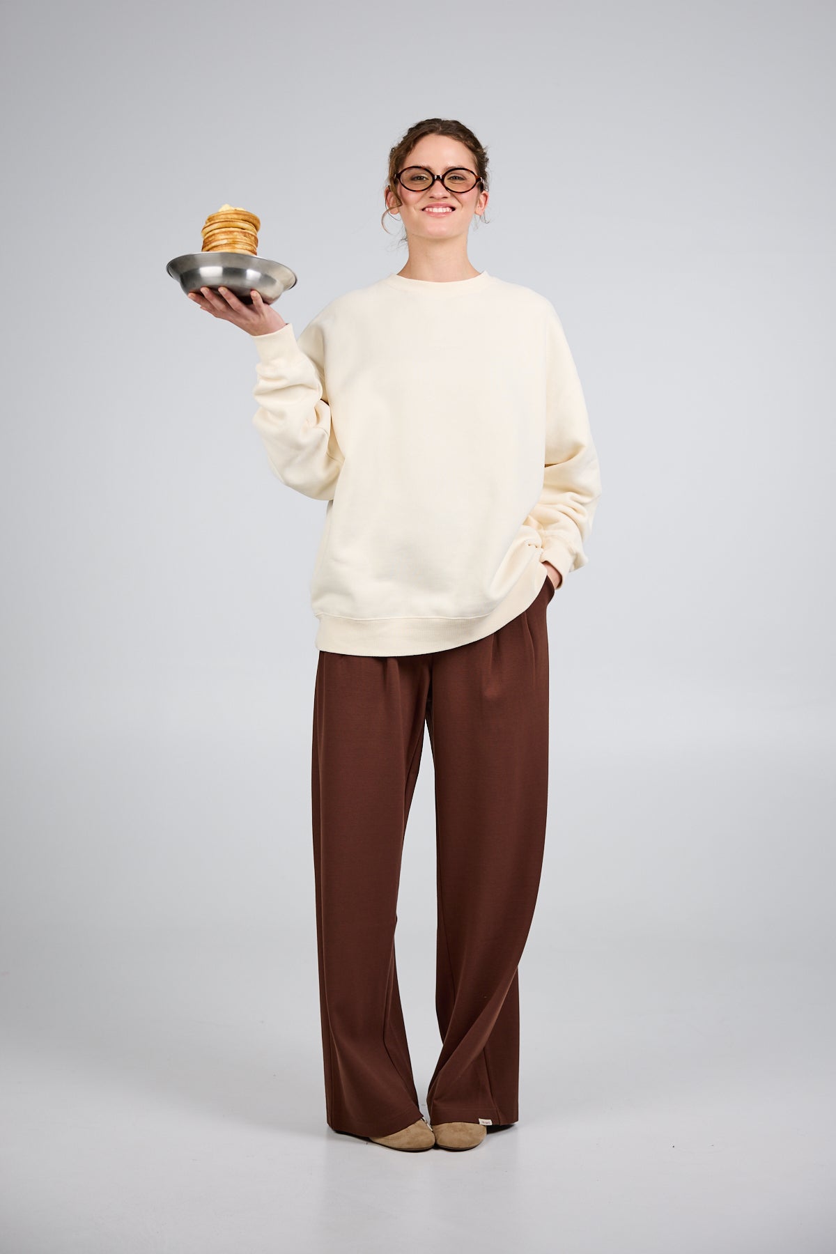 Oh April OV Sweater Pancake Off White