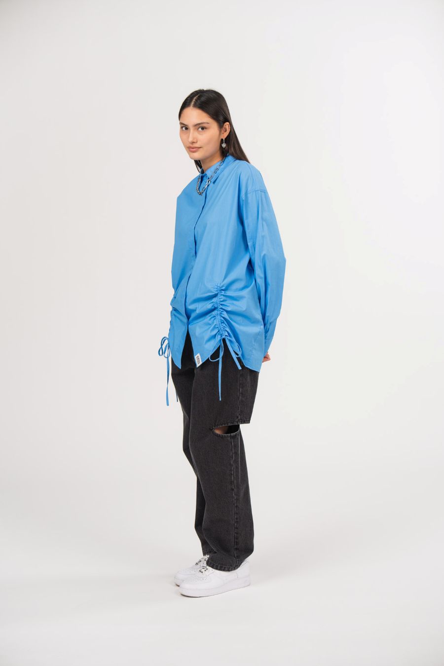 Karo Kauer Woven Blouse Blue
