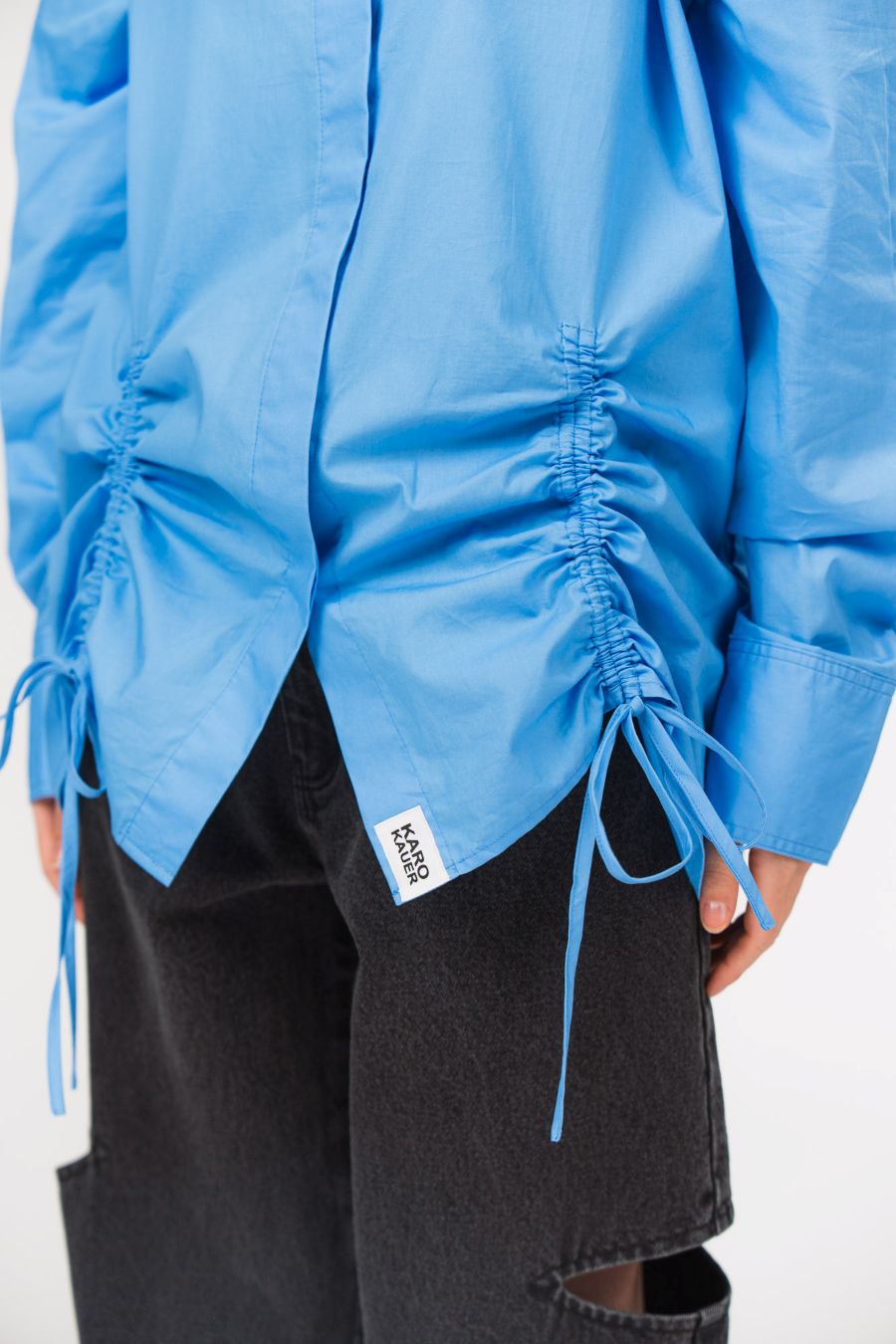 Karo Kauer Woven Blouse Blue