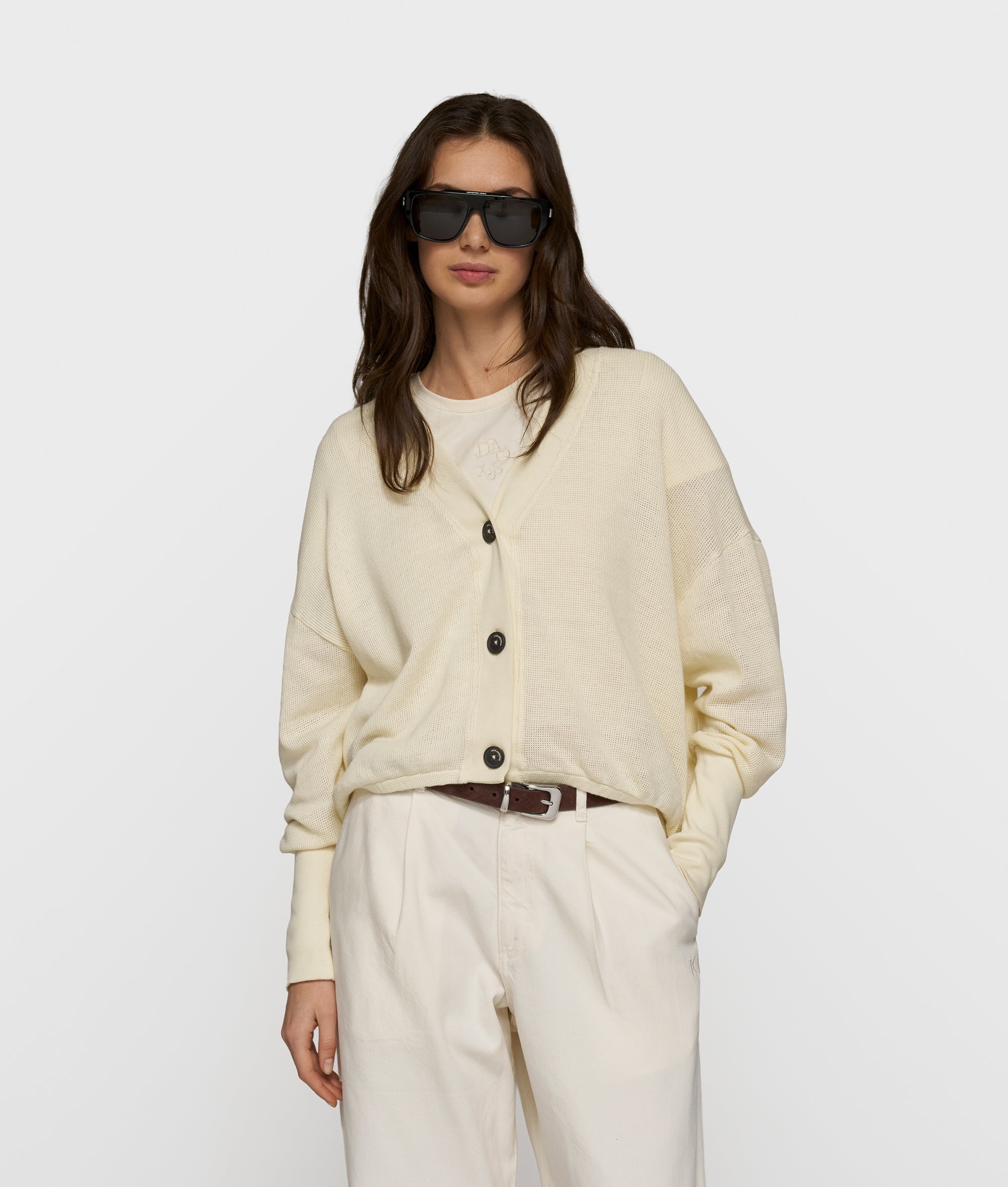 10Days v-neck cardigan mesh