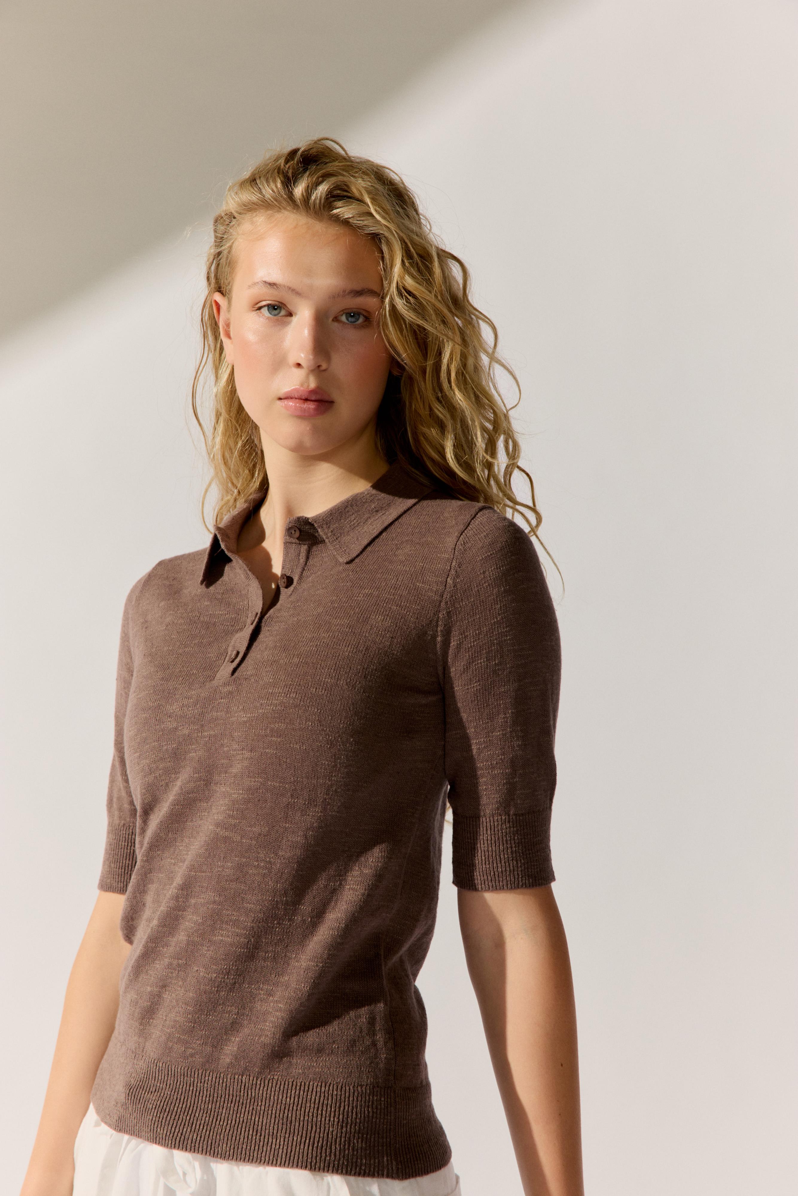 The Fashion People Linen Polo Shirt knitted
