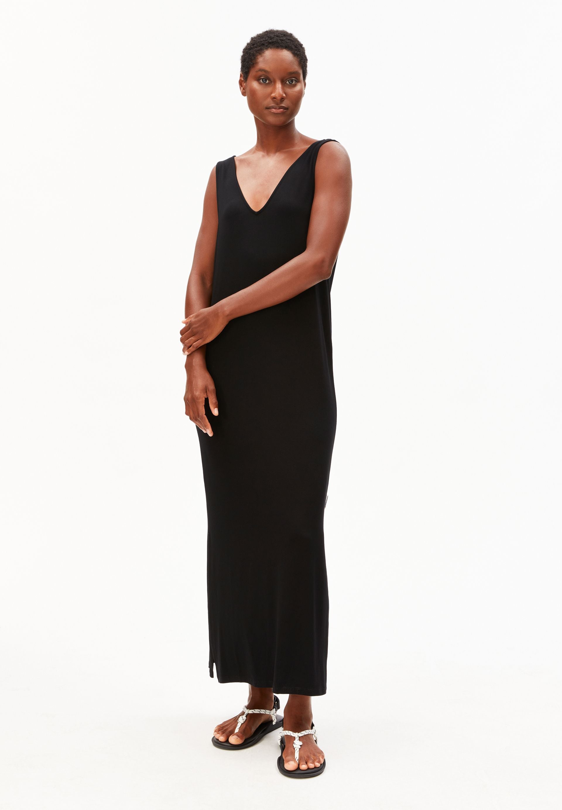 armedangels Ärmelloses Jersey-Midi-Kleid