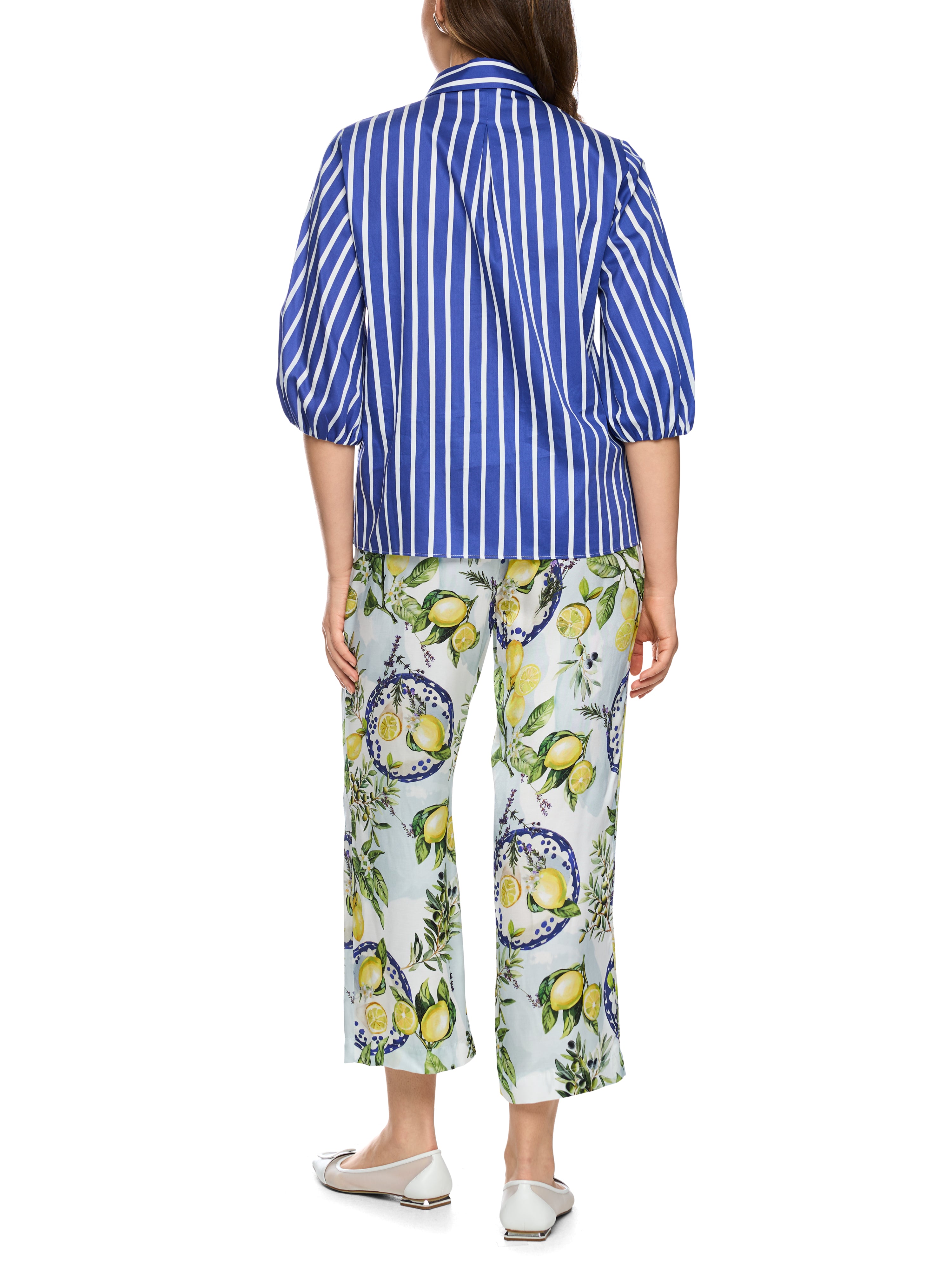 Marc Cain Gestreifte Baumwoll-Hemdbluse