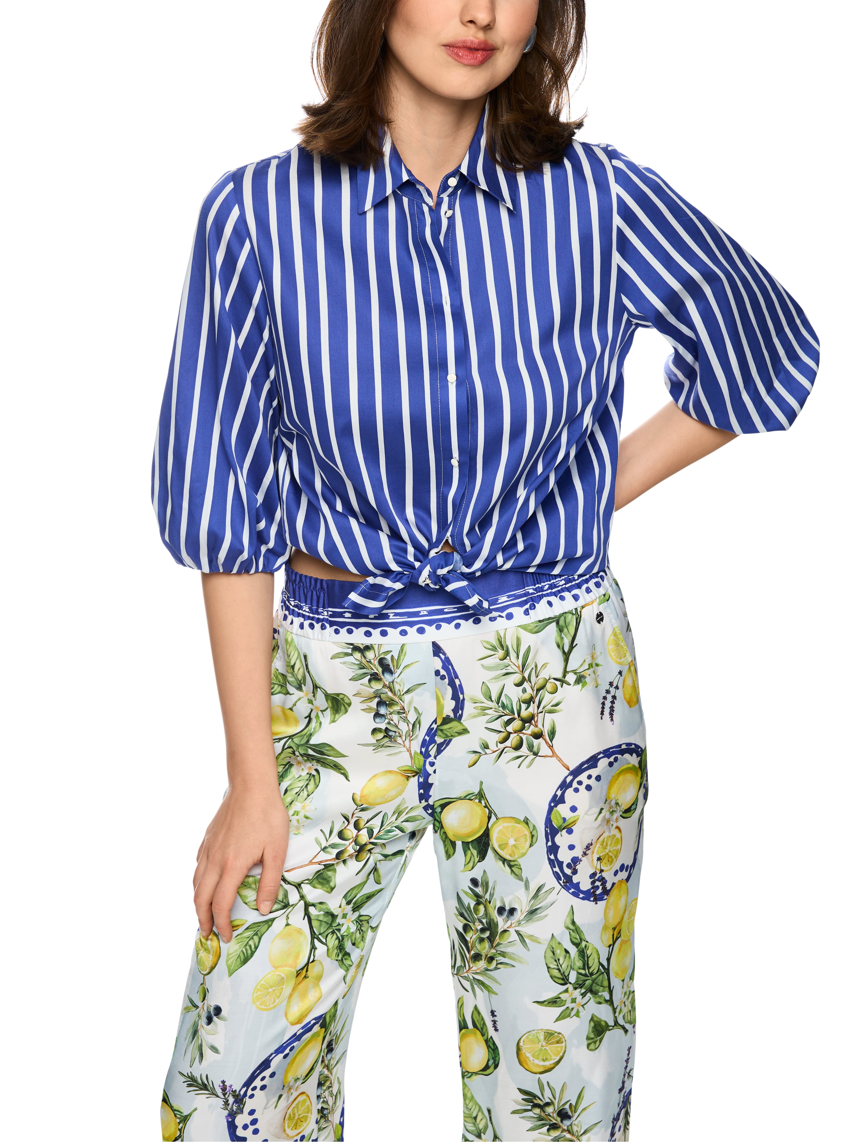 Marc Cain Gestreifte Baumwoll-Hemdbluse