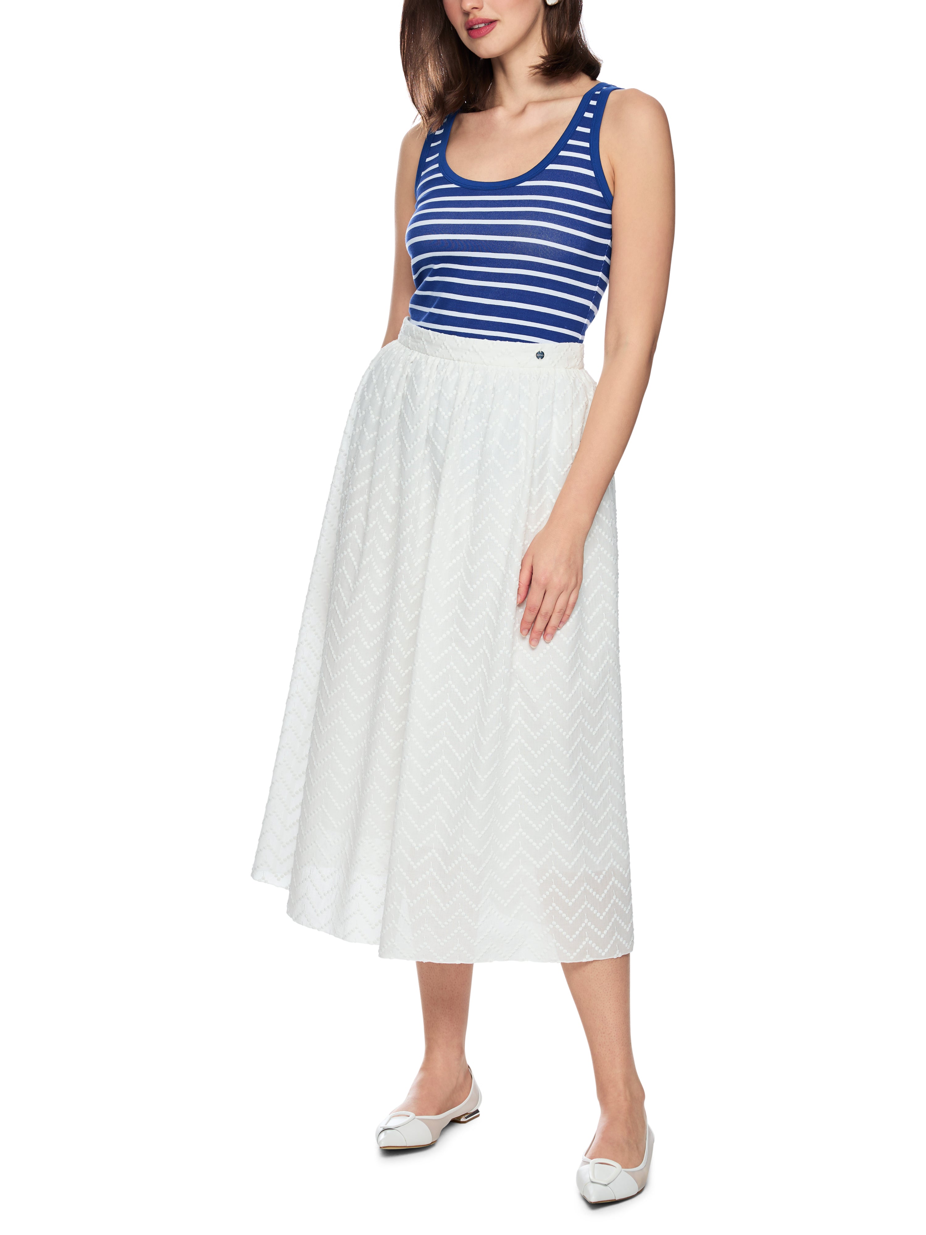 Marc Cain Baumwollstretch-Top mit Ringelmuster