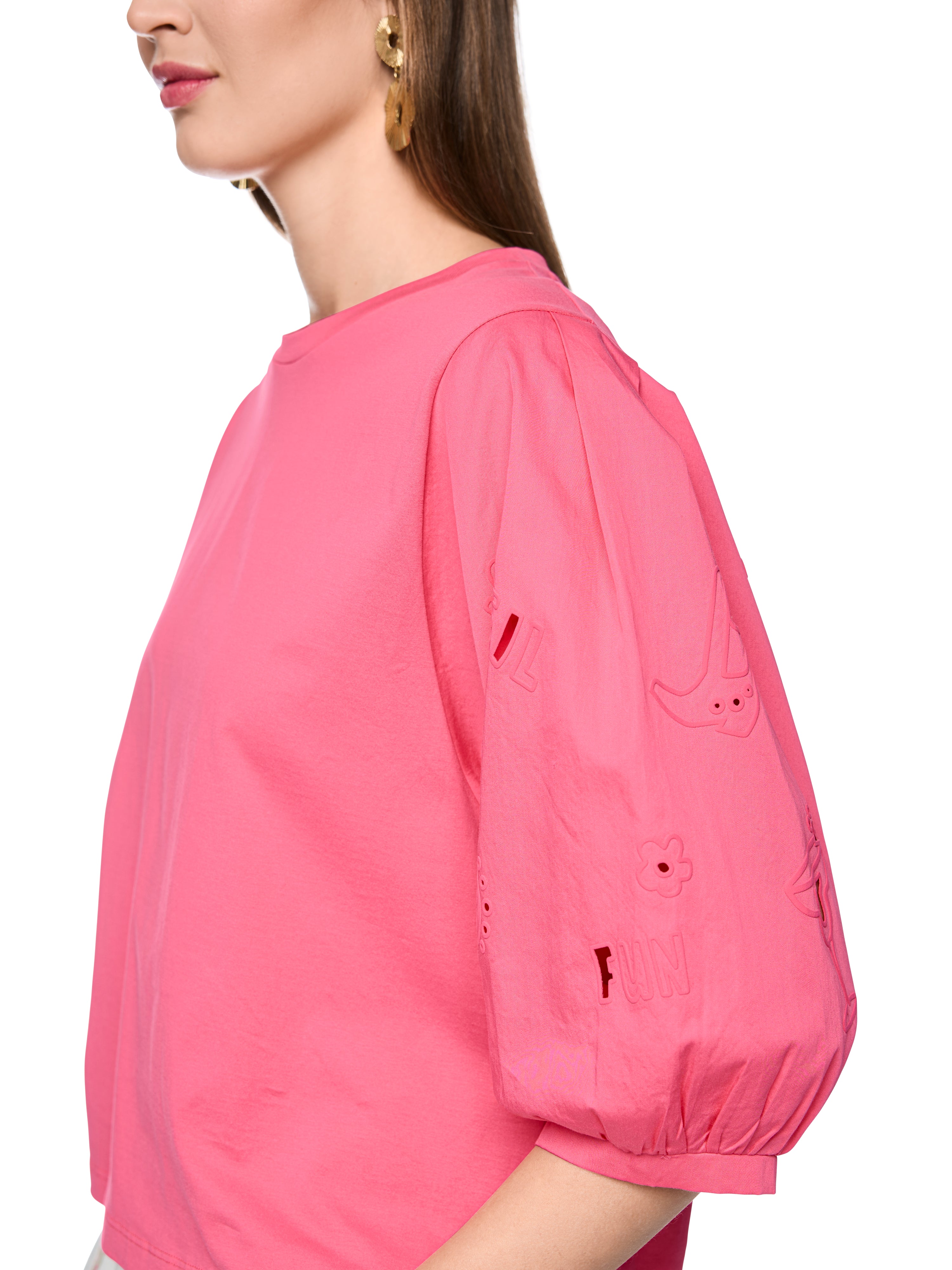 Marc Cain Shirt mit 3/4-Ballonärmeln