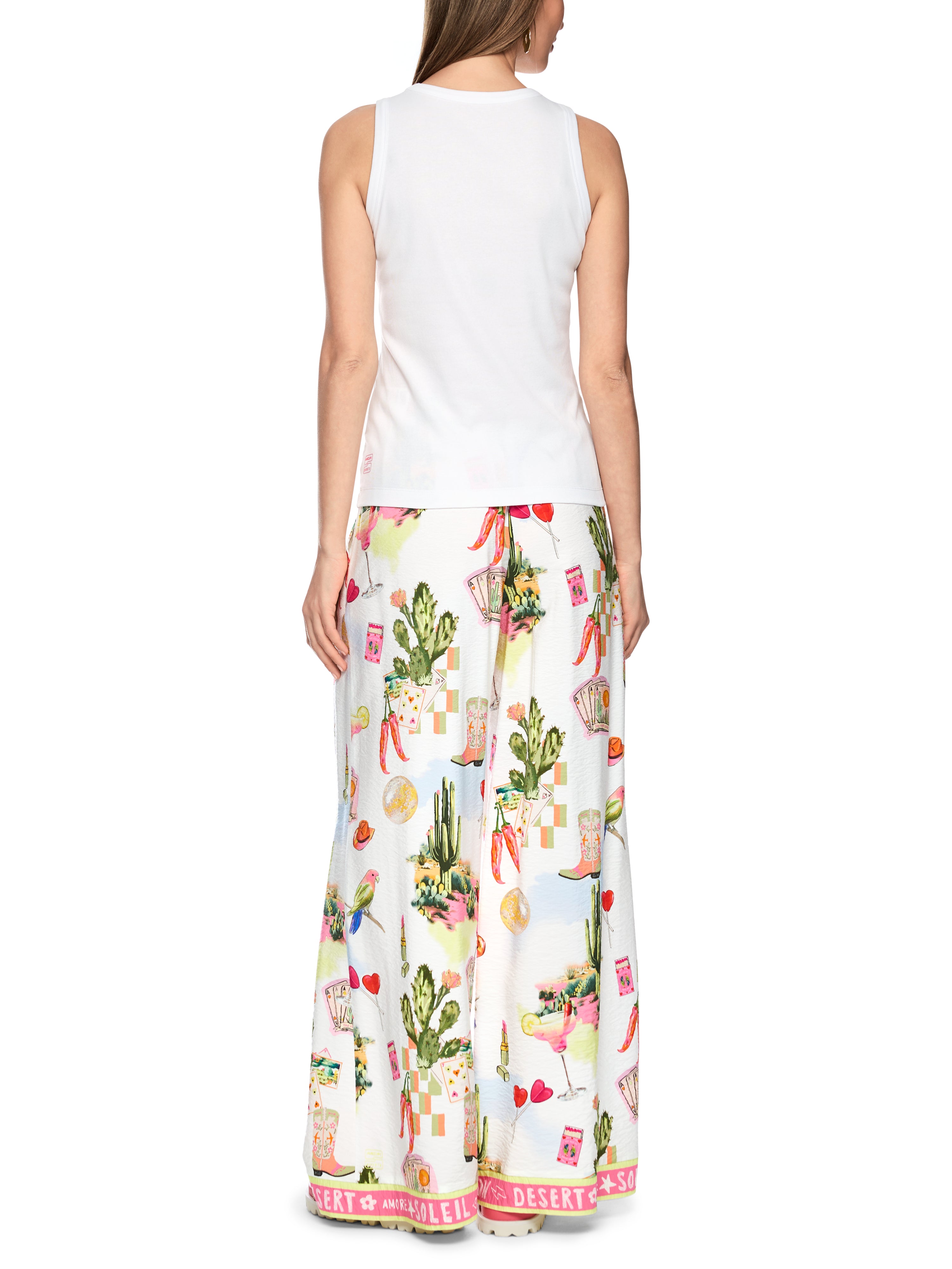 Marc Cain Ripp-Top mit Kaktus-Print