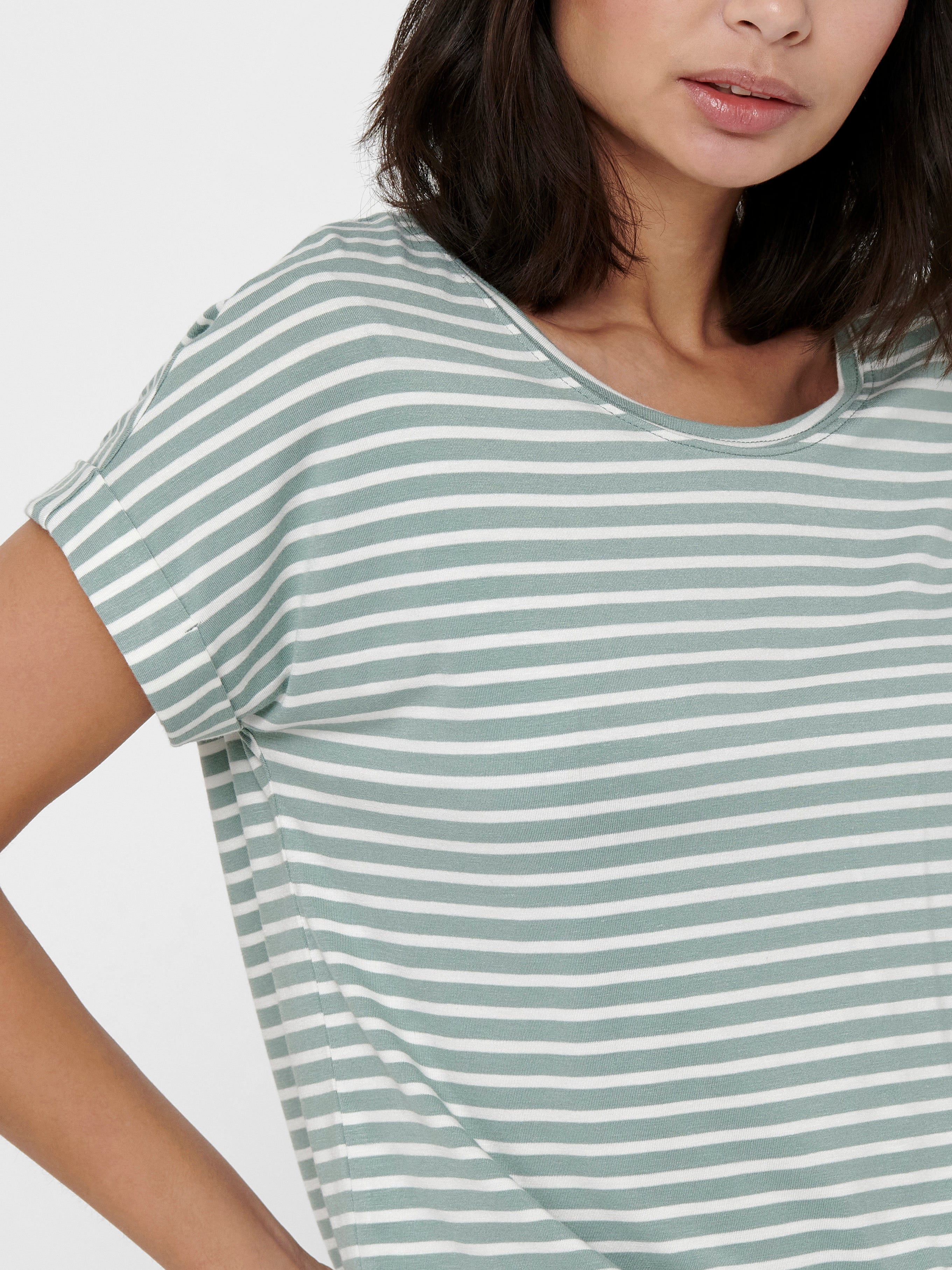 Only T-Shirt Rundhals gestreift