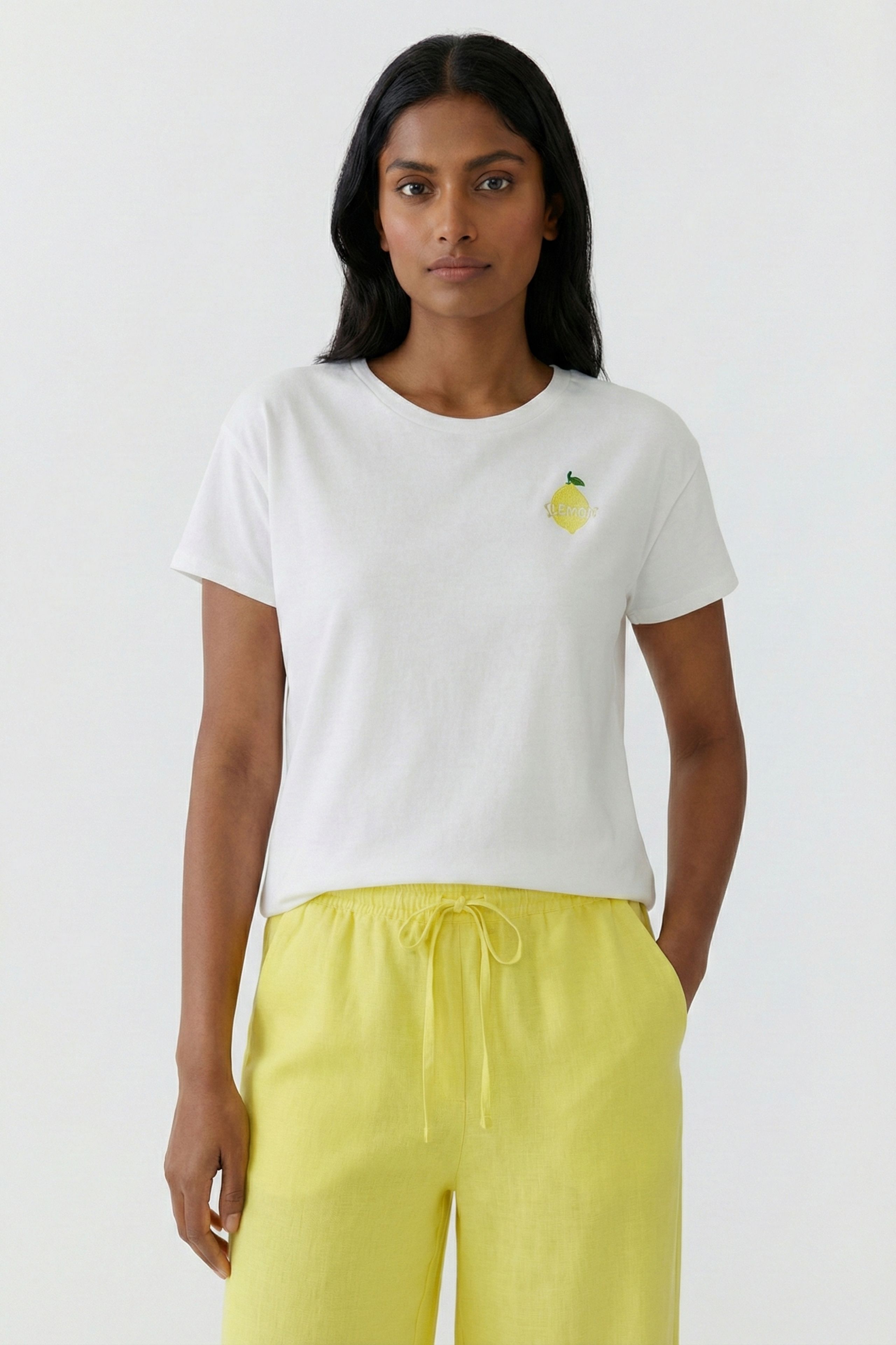 OUI T-Shirt mit Zitronendruck