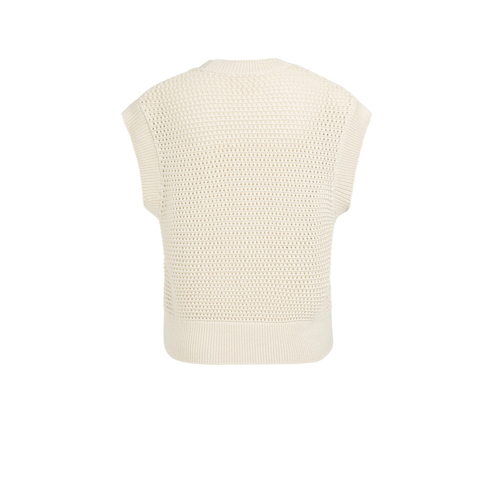 Yaya Mesh stitch sleeveless cardiga