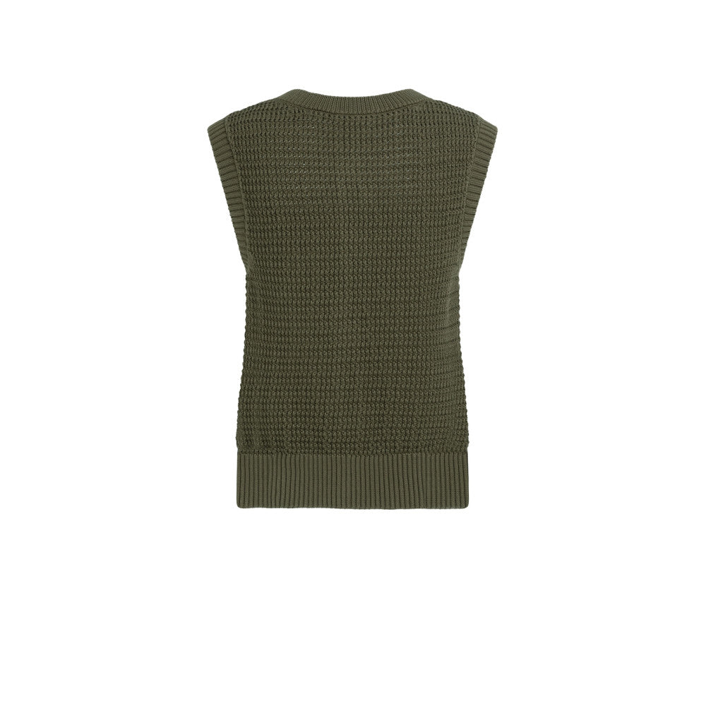 Yaya Textured sleeveless cardigan