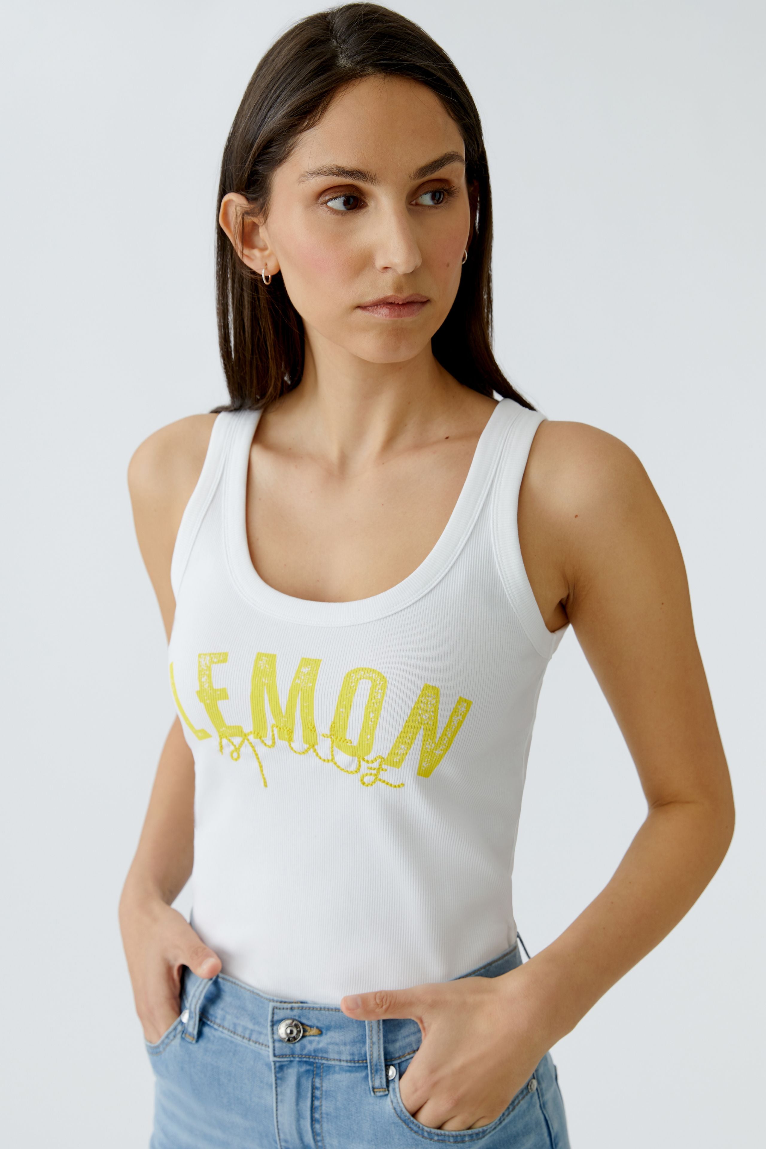 OUI Tank Top mit Lemon Spritz Druck