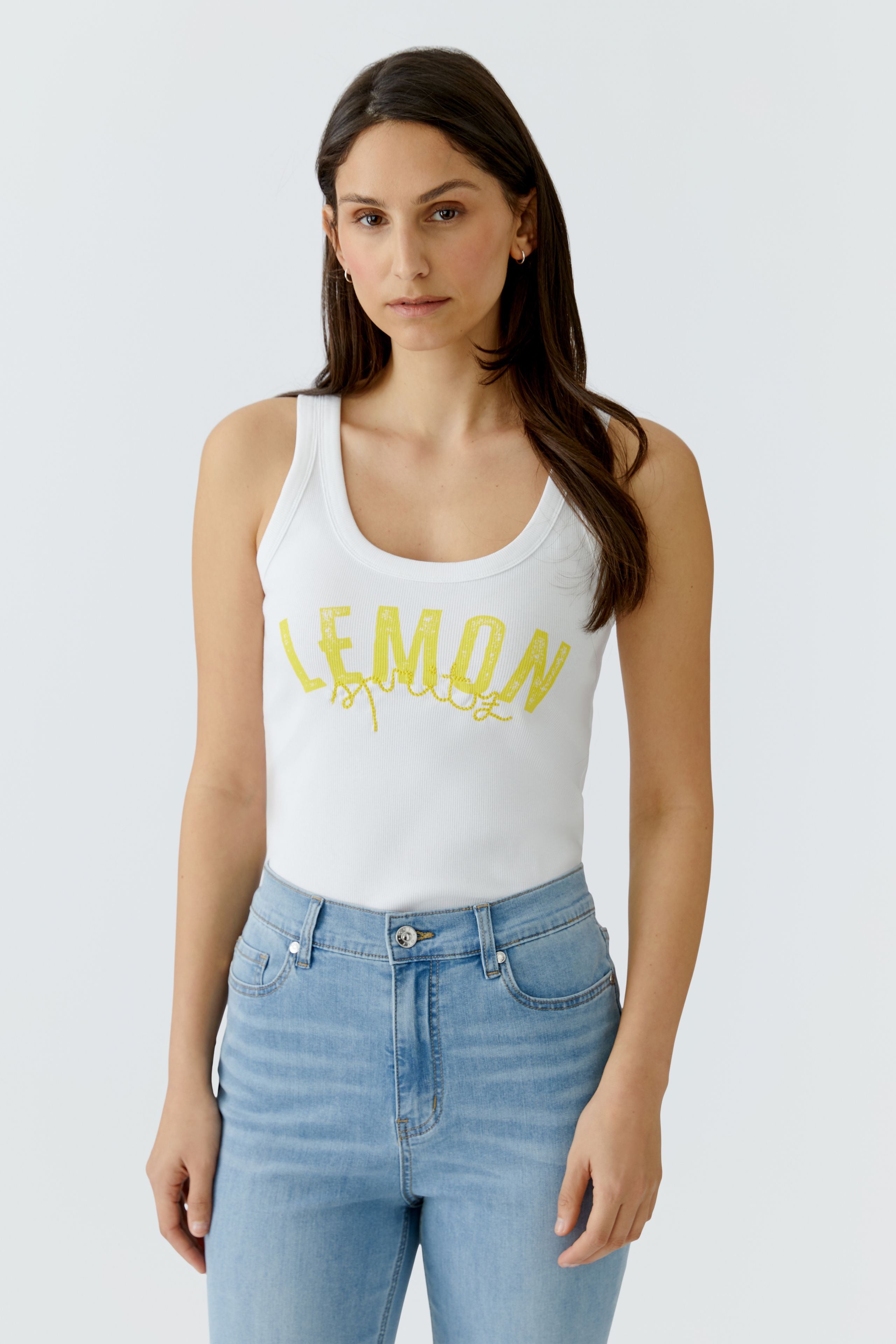 OUI Tank Top mit Lemon Spritz Druck