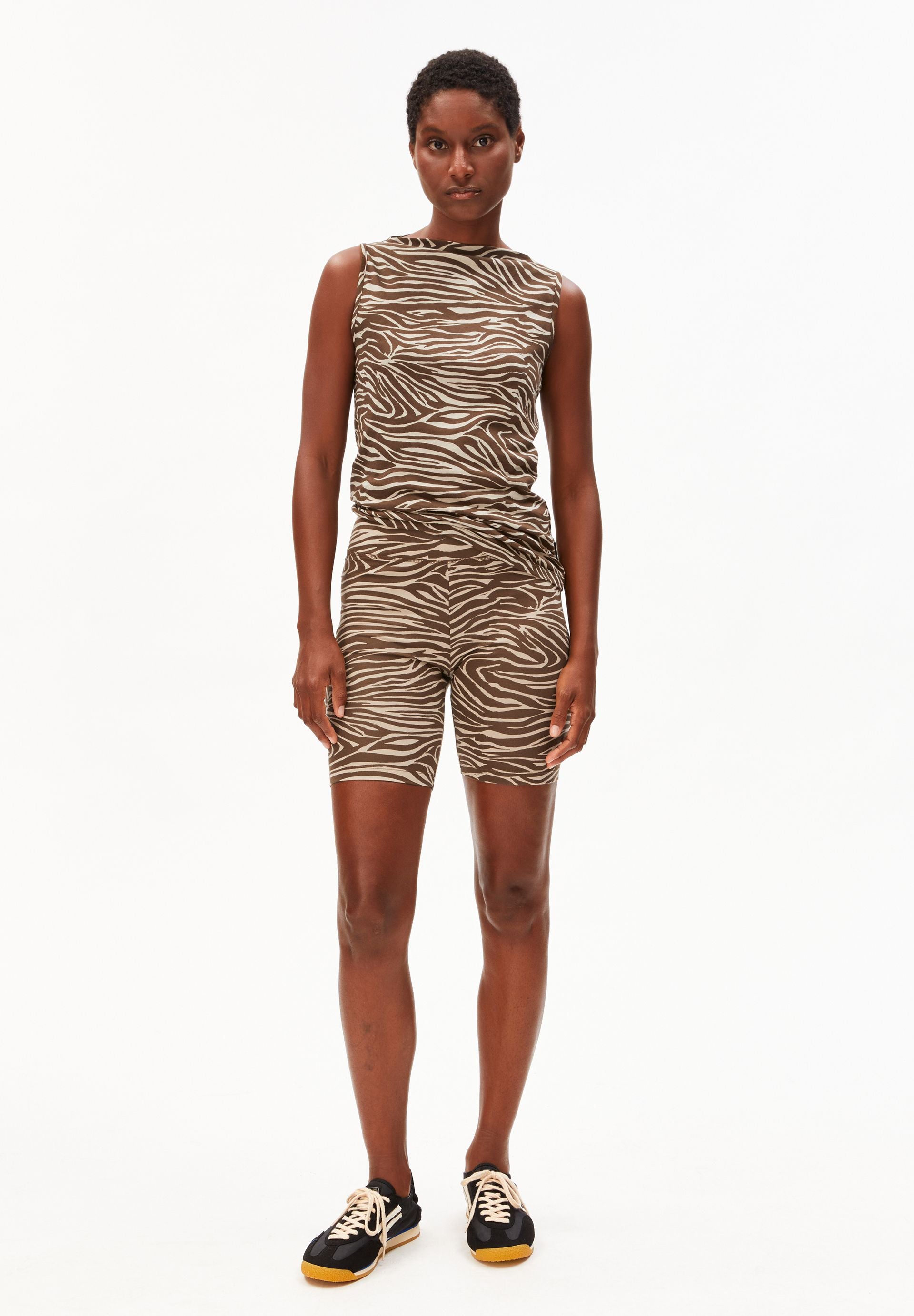 armedangels Top U-Boot Ausschnitt Zebra Muster
