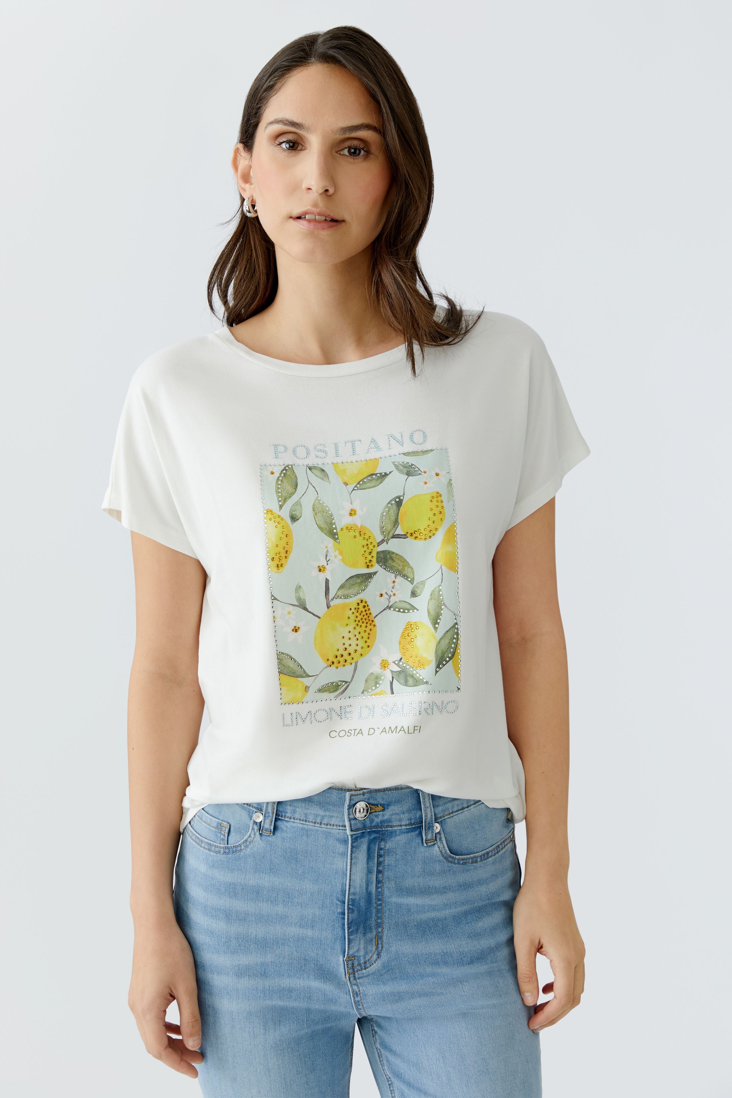 OUI T-Shirt mit aufwendiger Dekoration