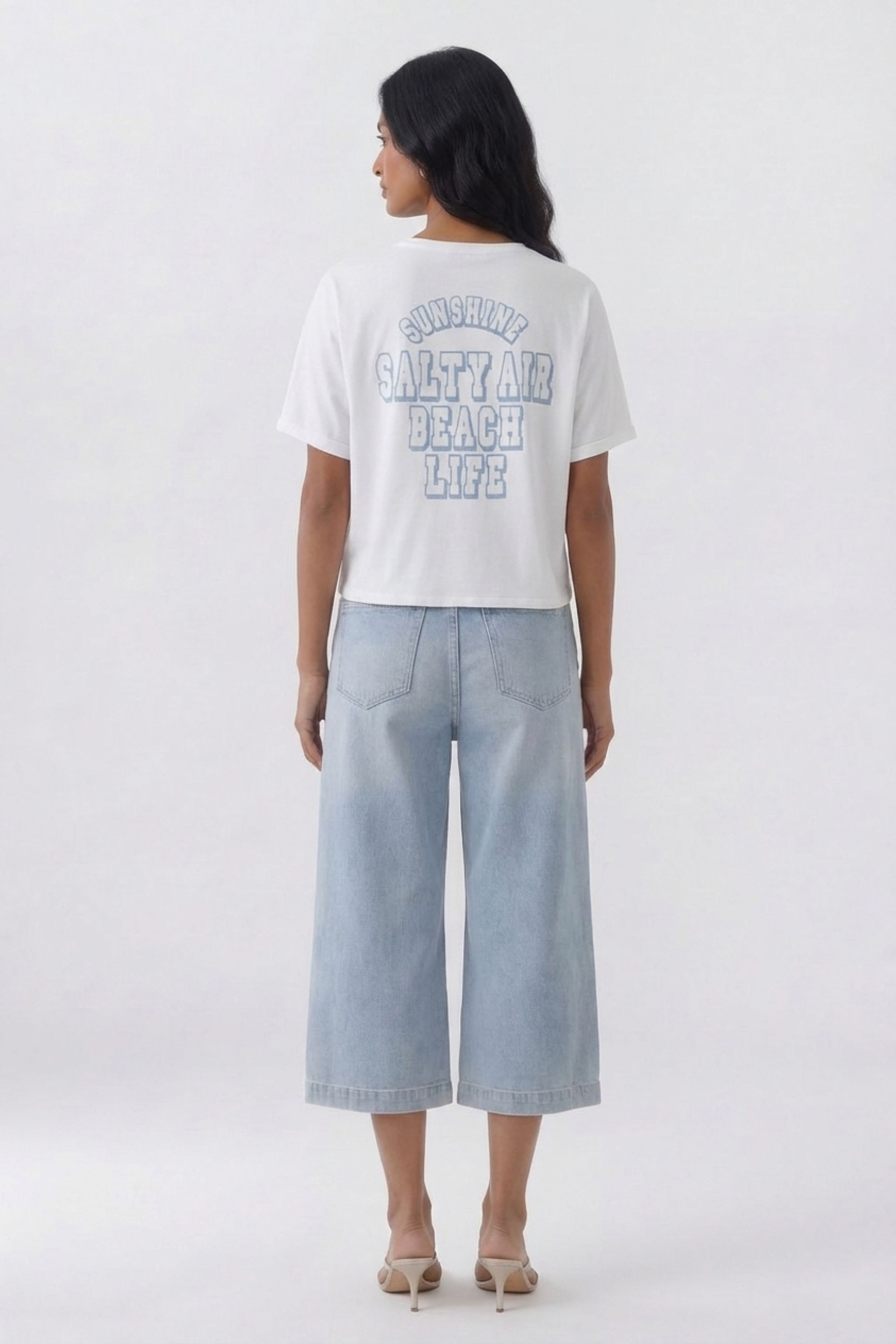 OUI T-Shirt mit Pailletten und Perlchen