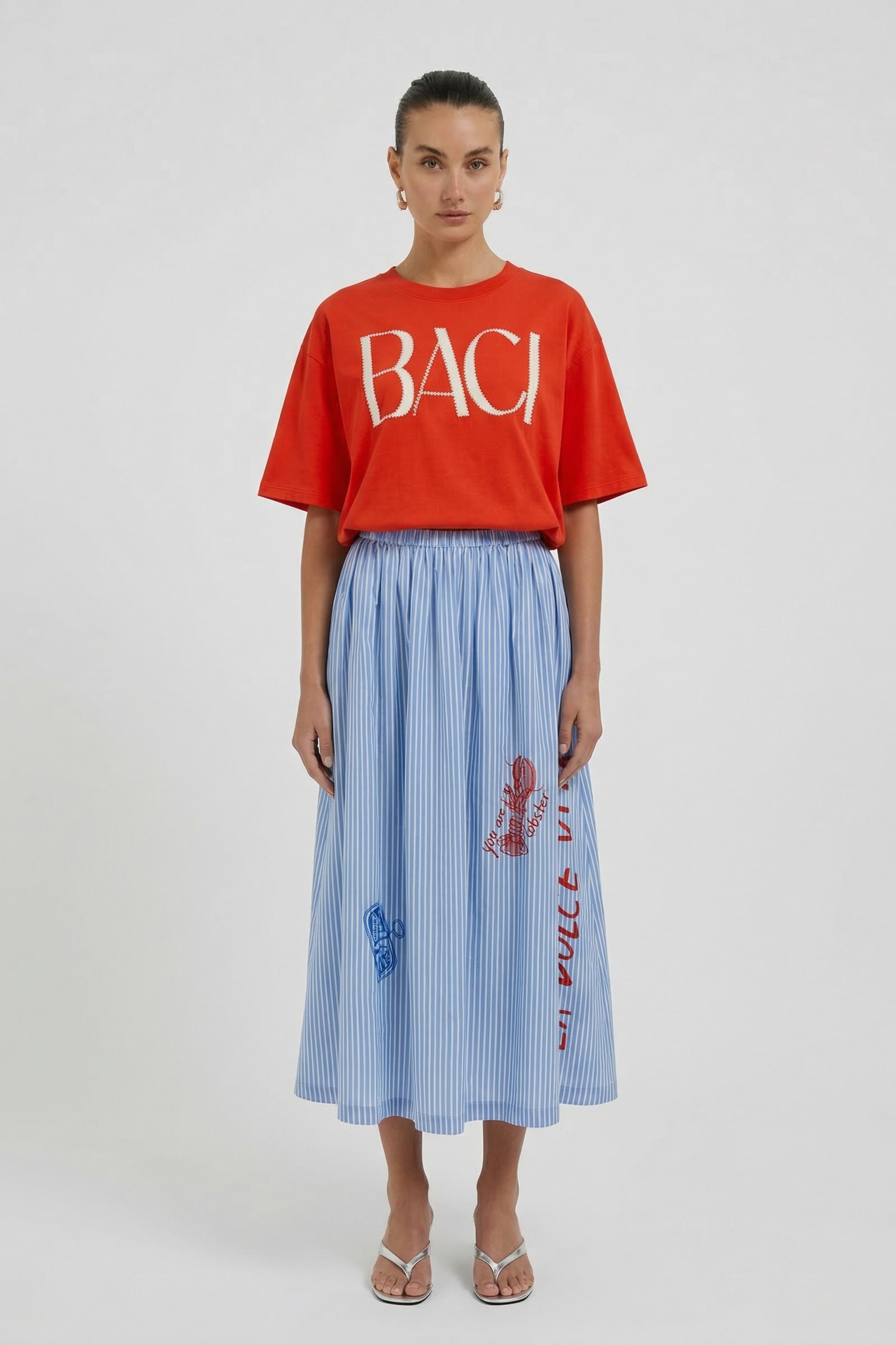 OUI T-Shirt mit Baci Druck