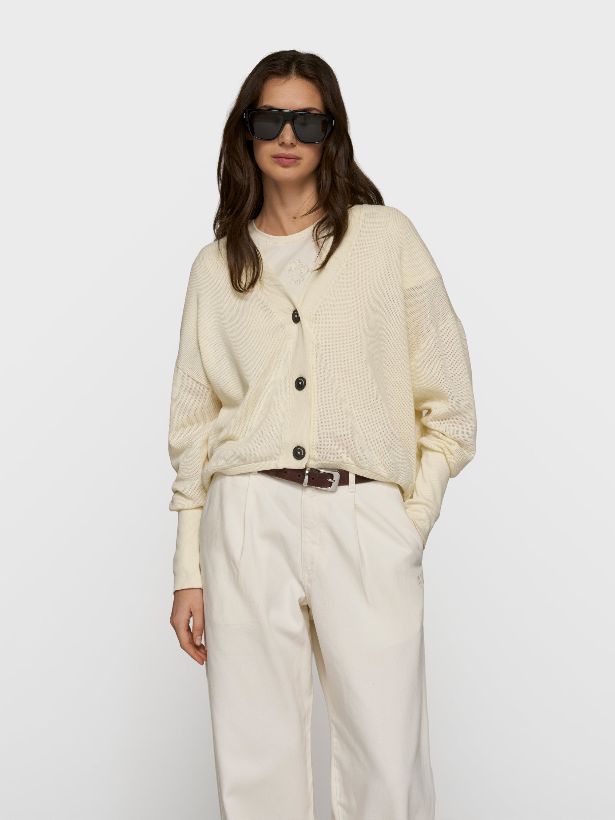 10Days v-neck cardigan mesh