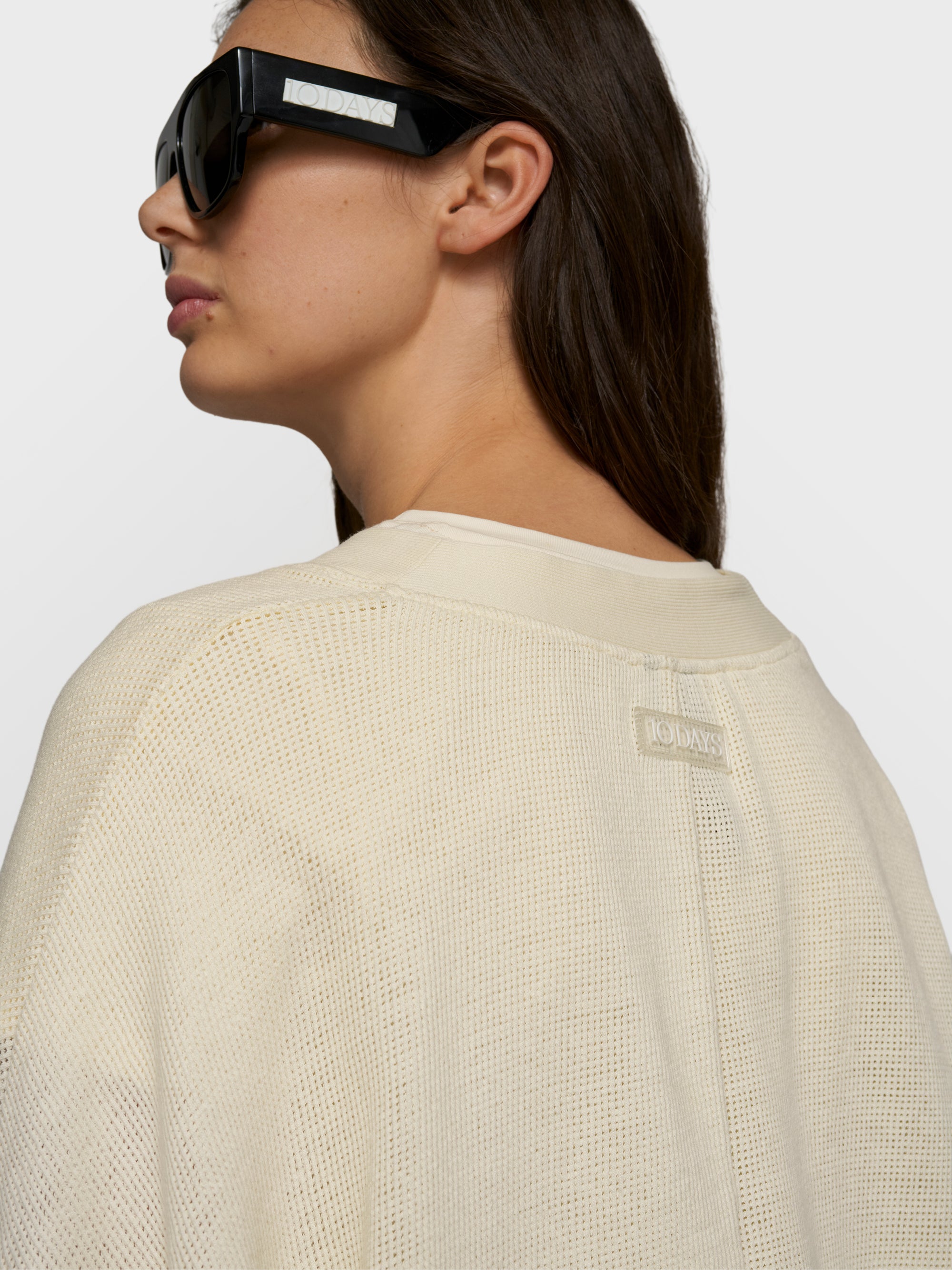 10Days v-neck cardigan mesh