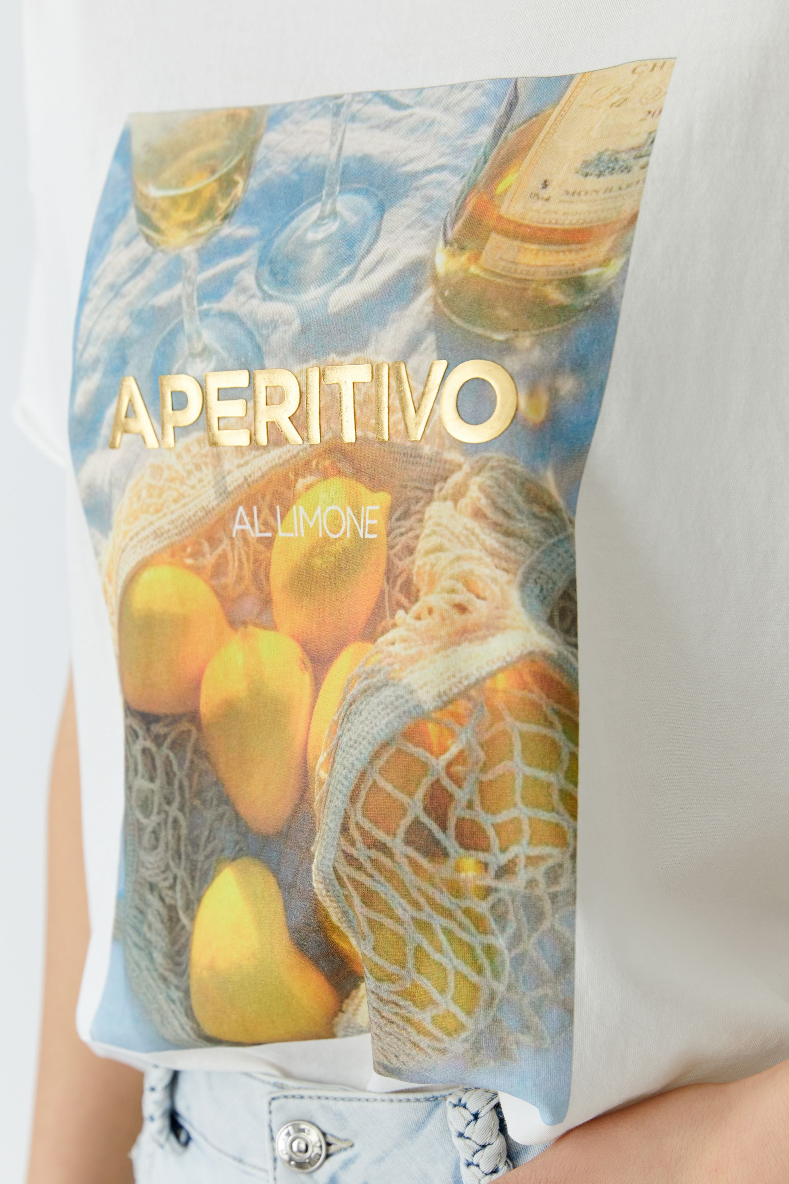 OUI Lässiges oversized T-Shirt mit Zitronendruck