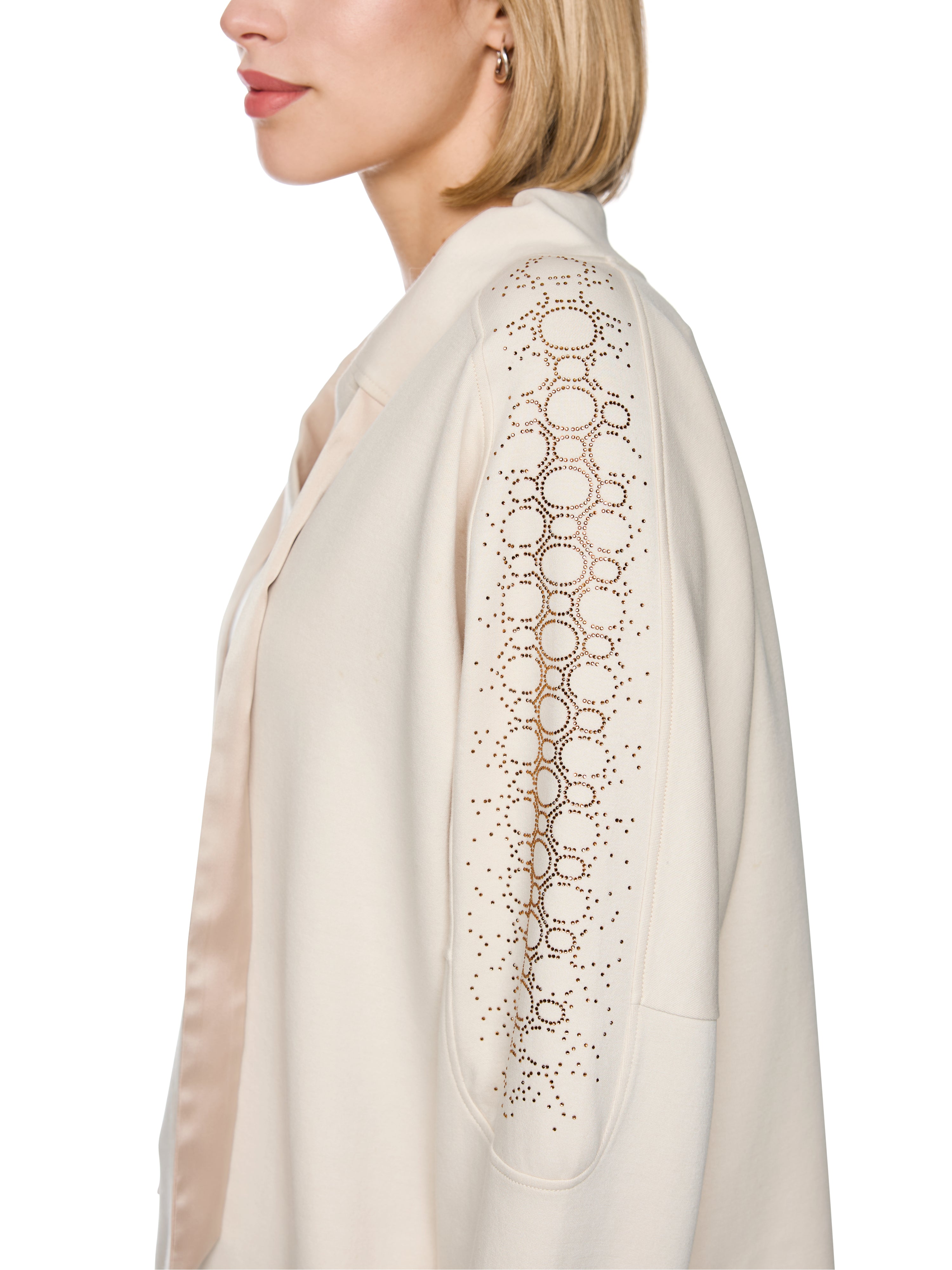 Marc Cain Oversize-Sweatshirt mit Hotfix-Steinen