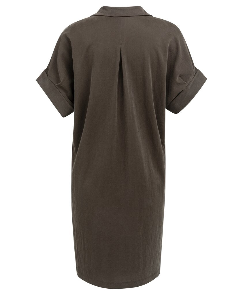 Yaya Jersey-Kleid mit kurzen plissierten Ärmeln