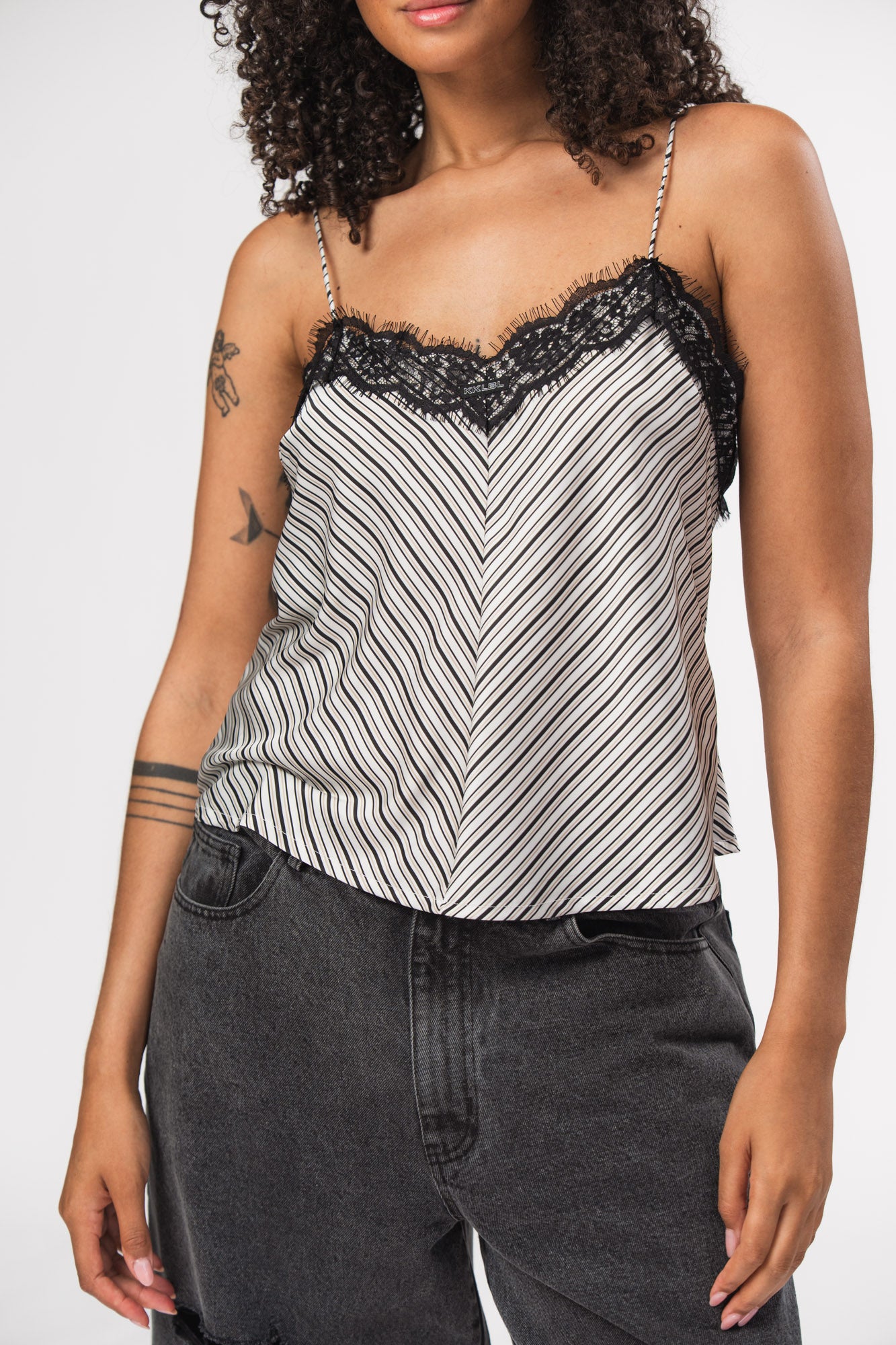 Karo Kauer Satin Lace Top