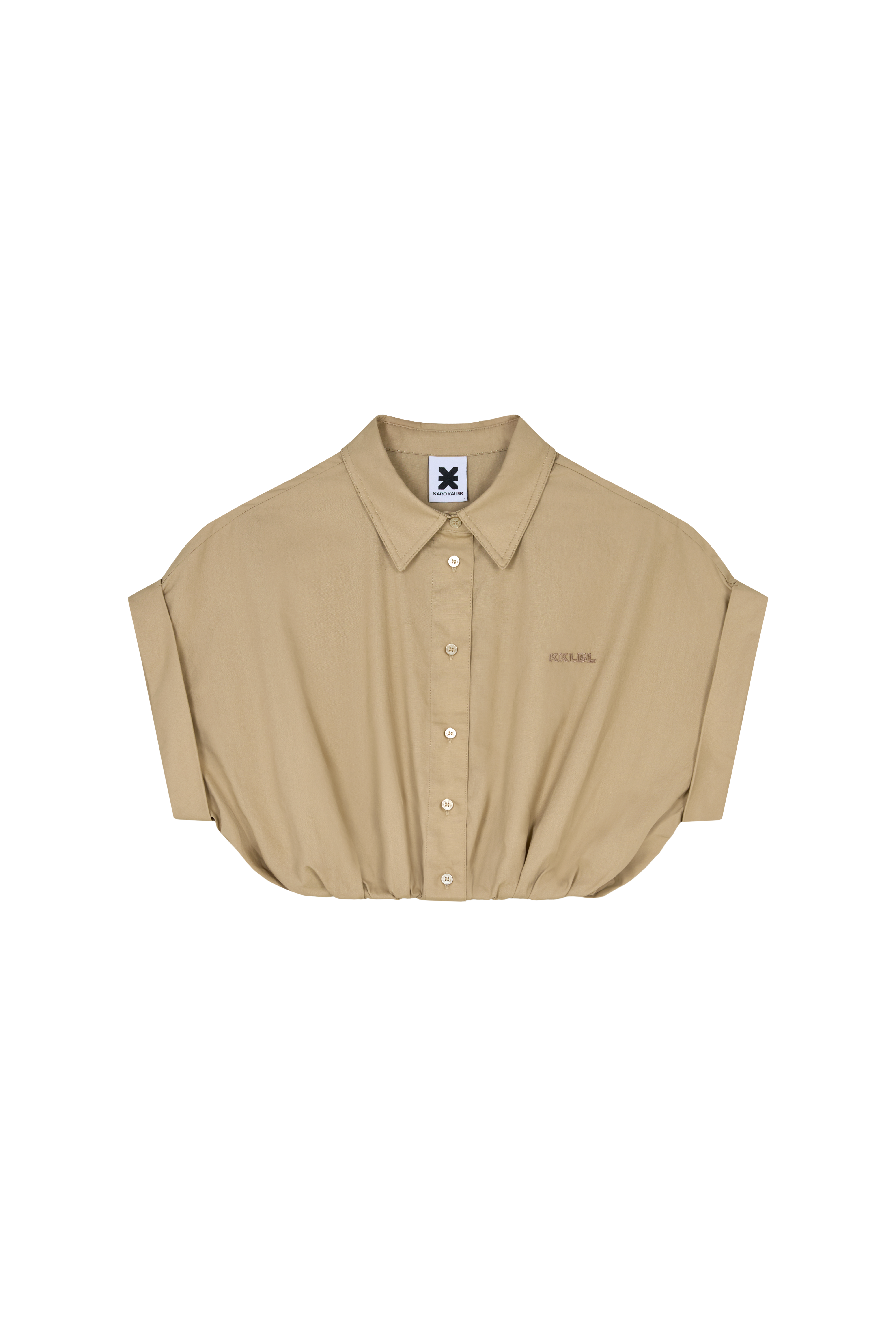 Karo Kauer Cropped Blouse Beige