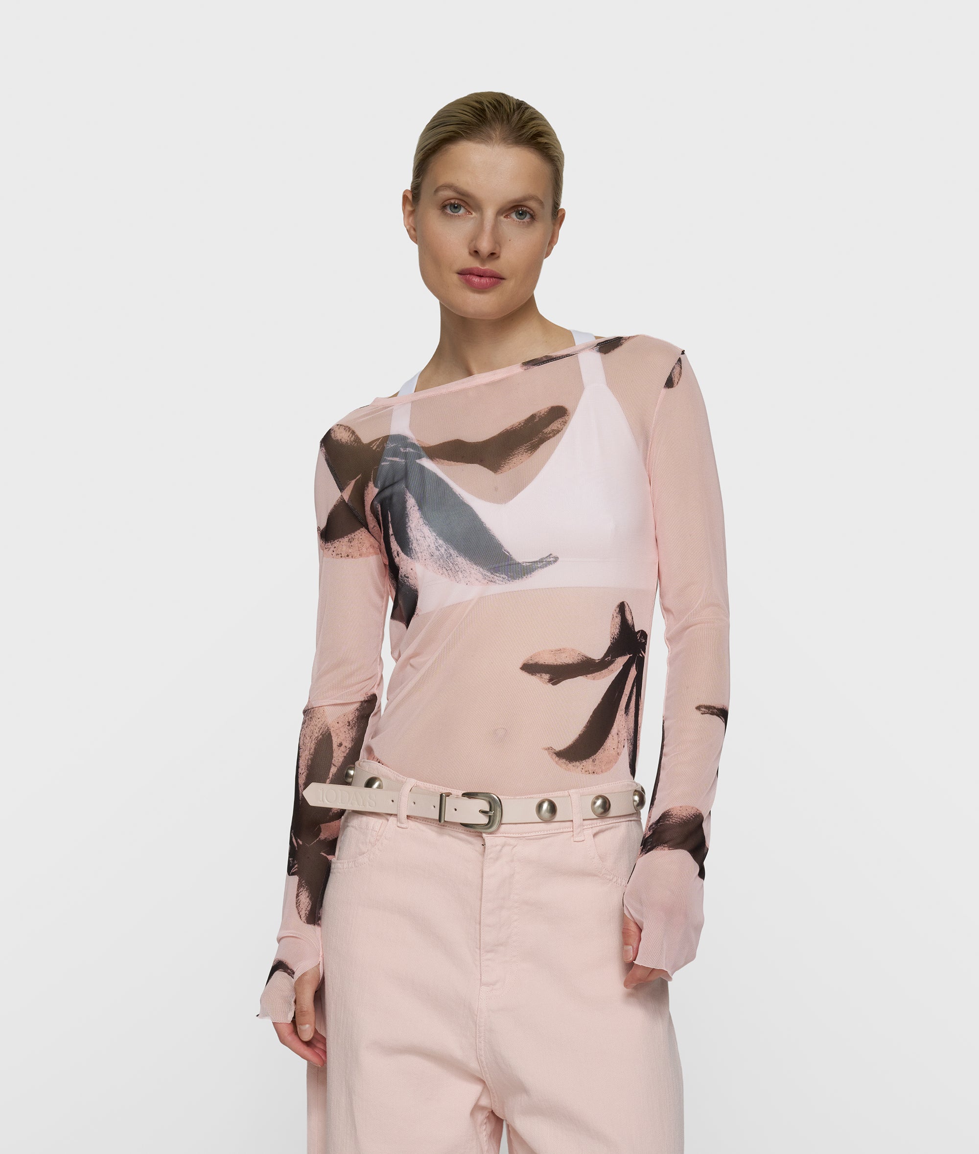 10Days Mesh Long Sleeve Flower