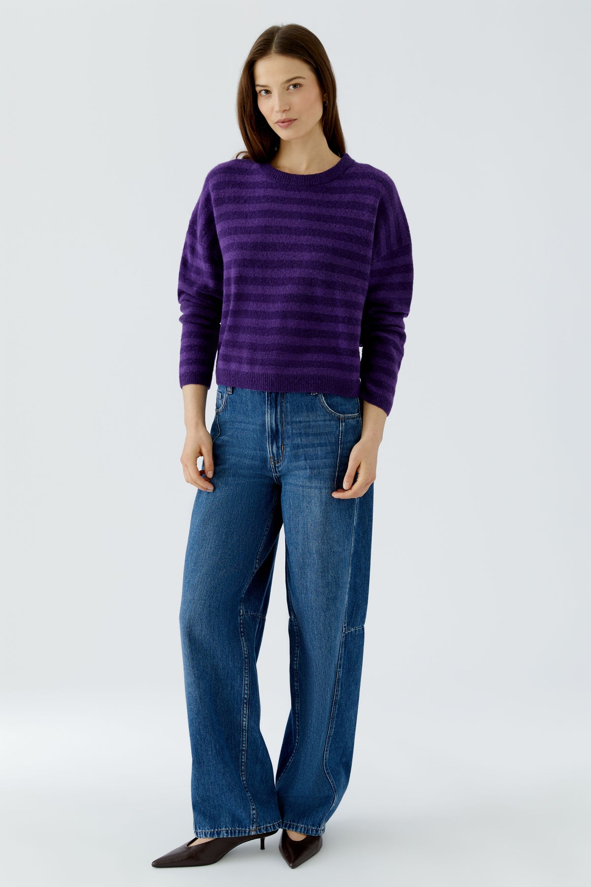 OUI Streifenpullover oversized und cropped