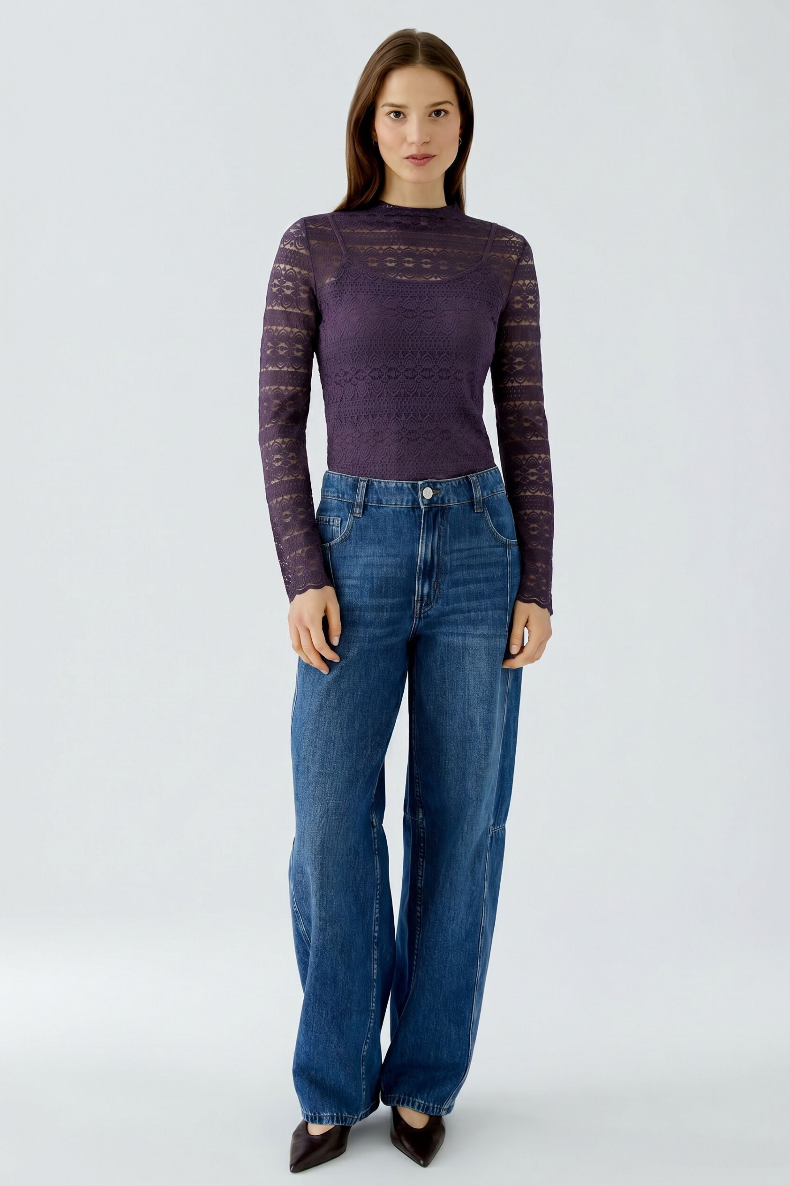 OUI Langarmshirt aus weicher Spitze