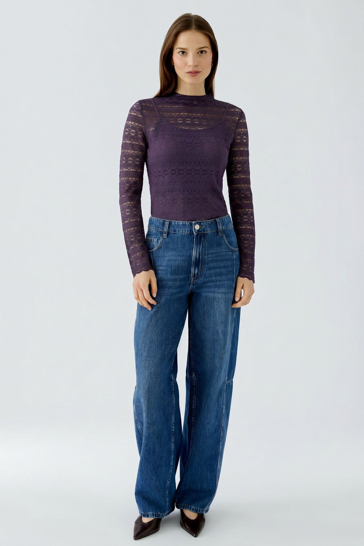 OUI Langarmshirt aus weicher Spitze