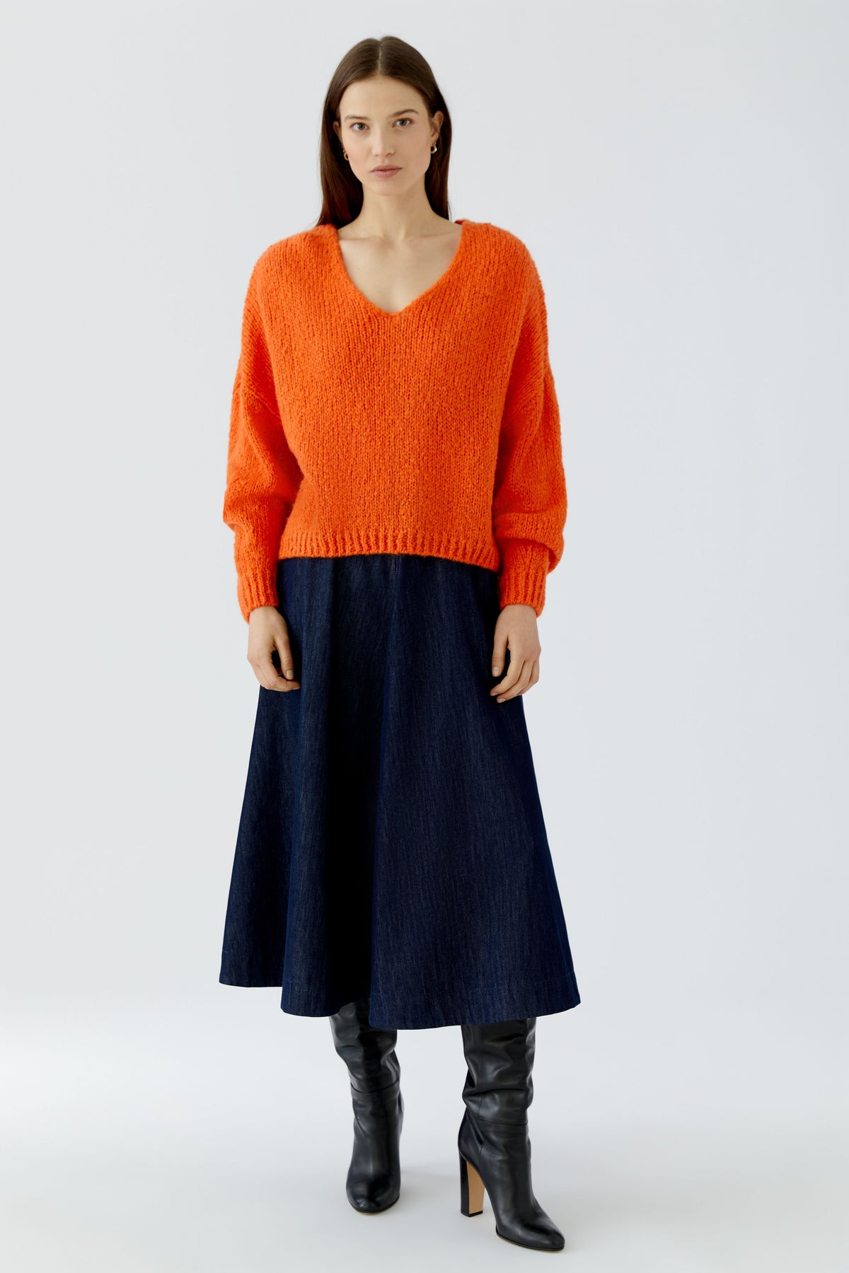 OUI V-Neck Pullover oversized geschnitten