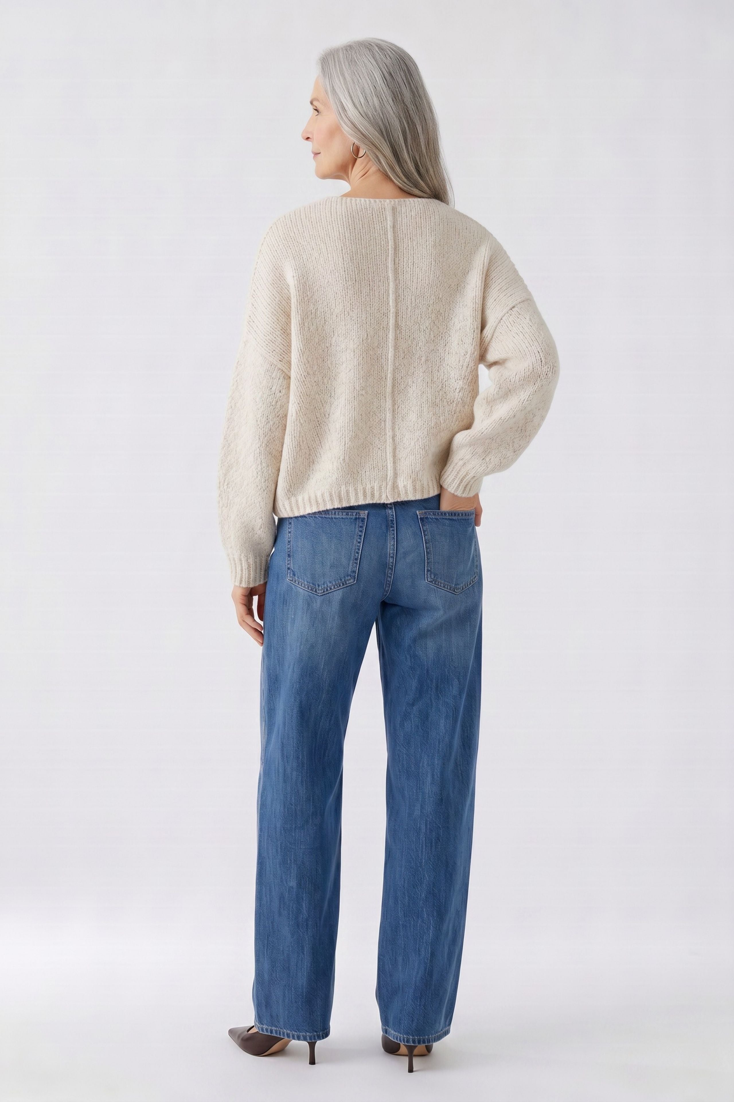 OUI V-Neck Pullover oversized geschnitten