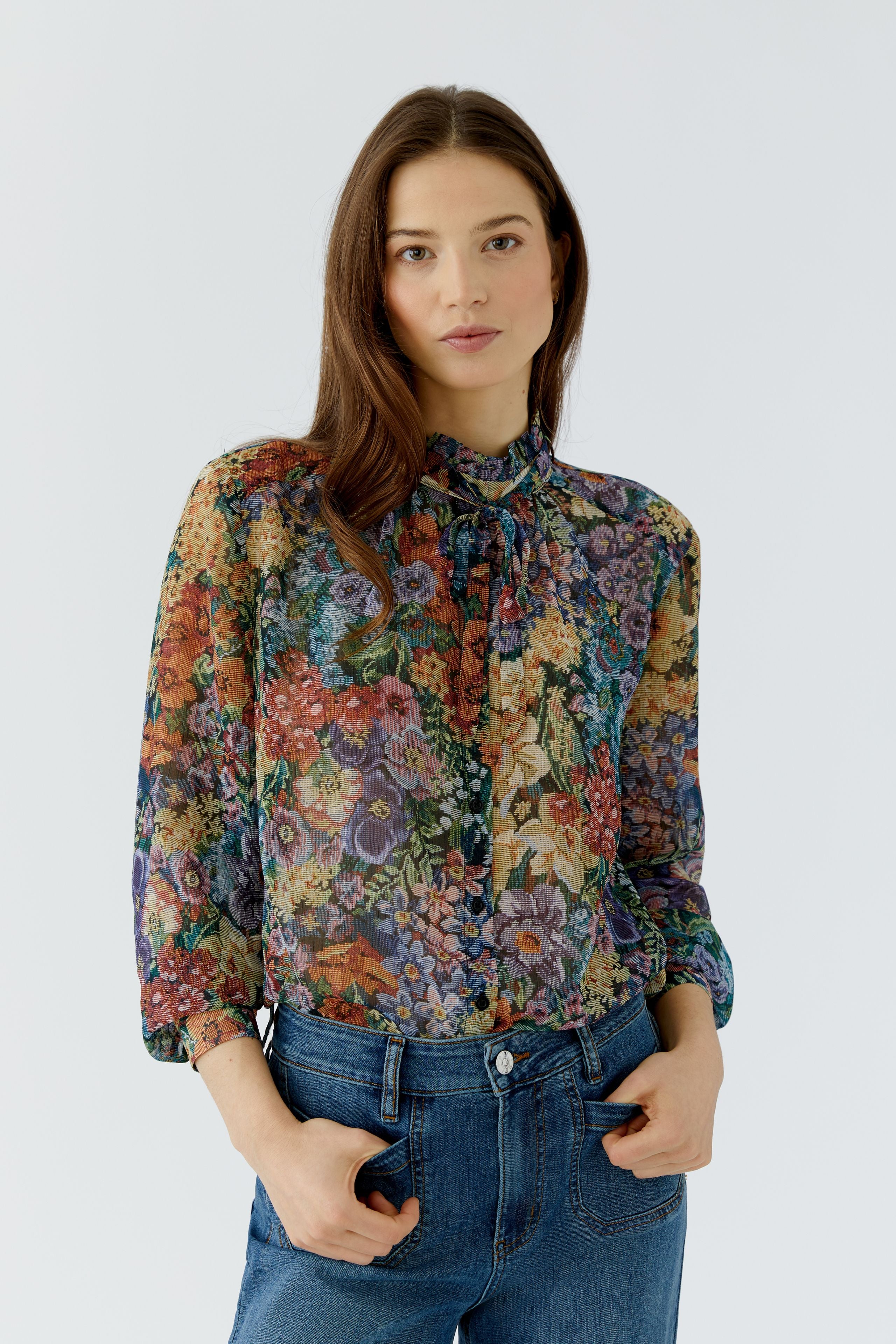 OUI Bluse mit angesagtem Gobelinprint bedruckt