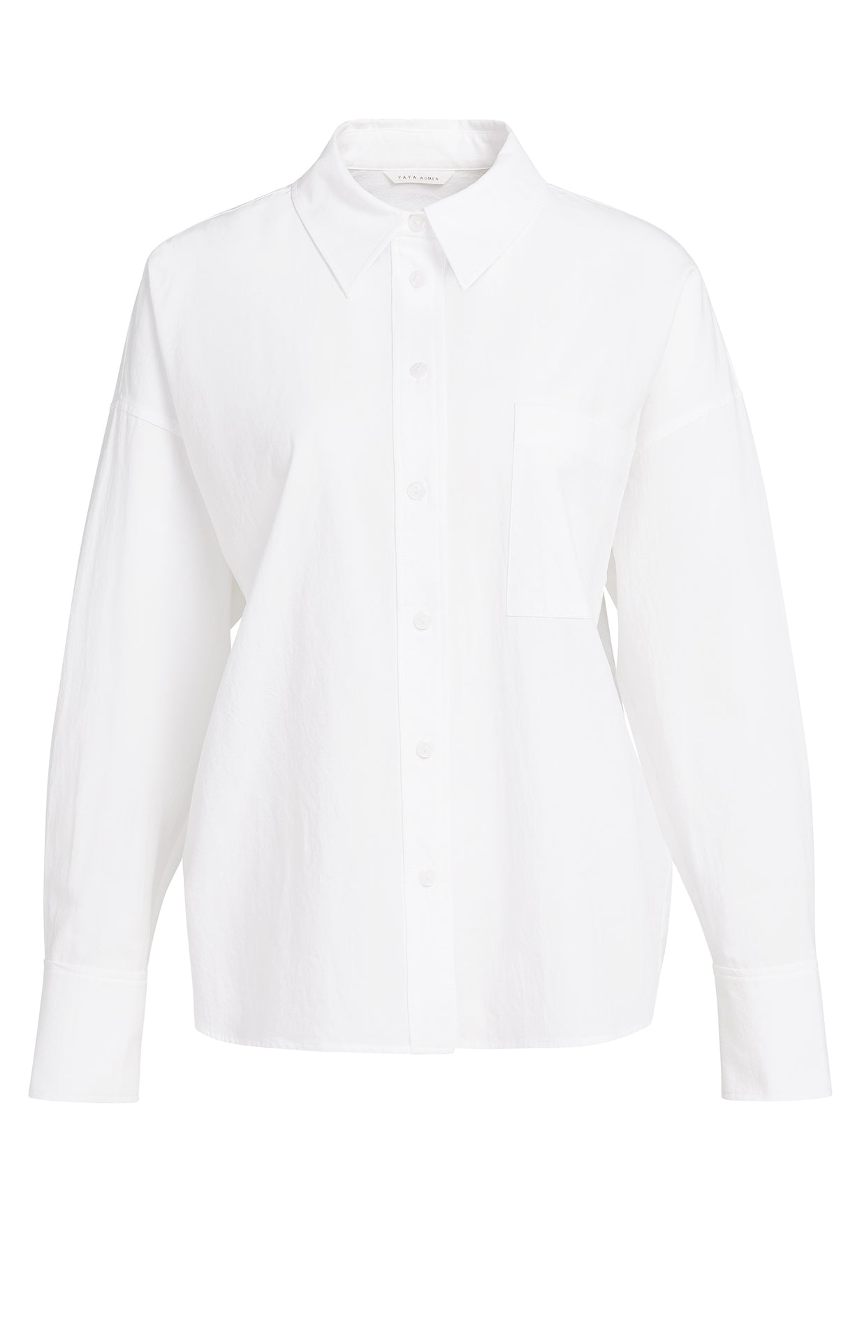 Yaya Baumwollbluse im Oversize-Schnitt mit Brusttasche