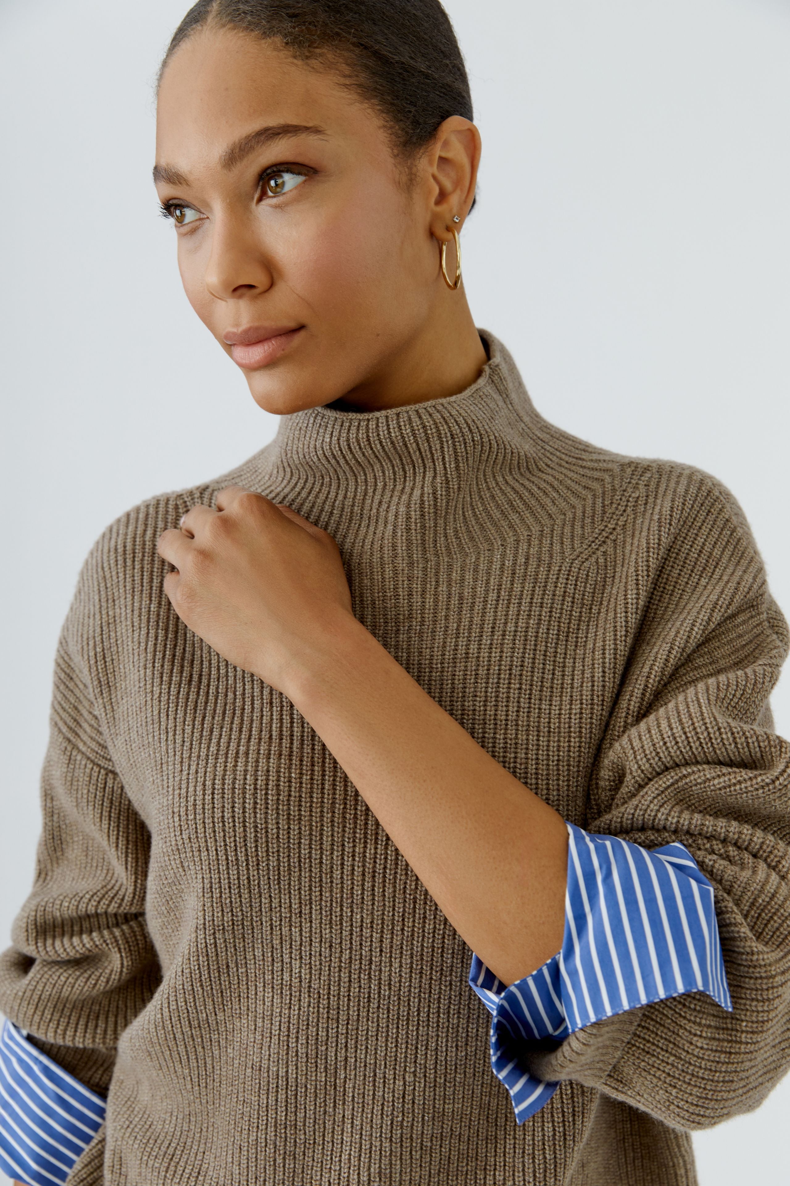 OUI Pullover mit Blusenmanschette