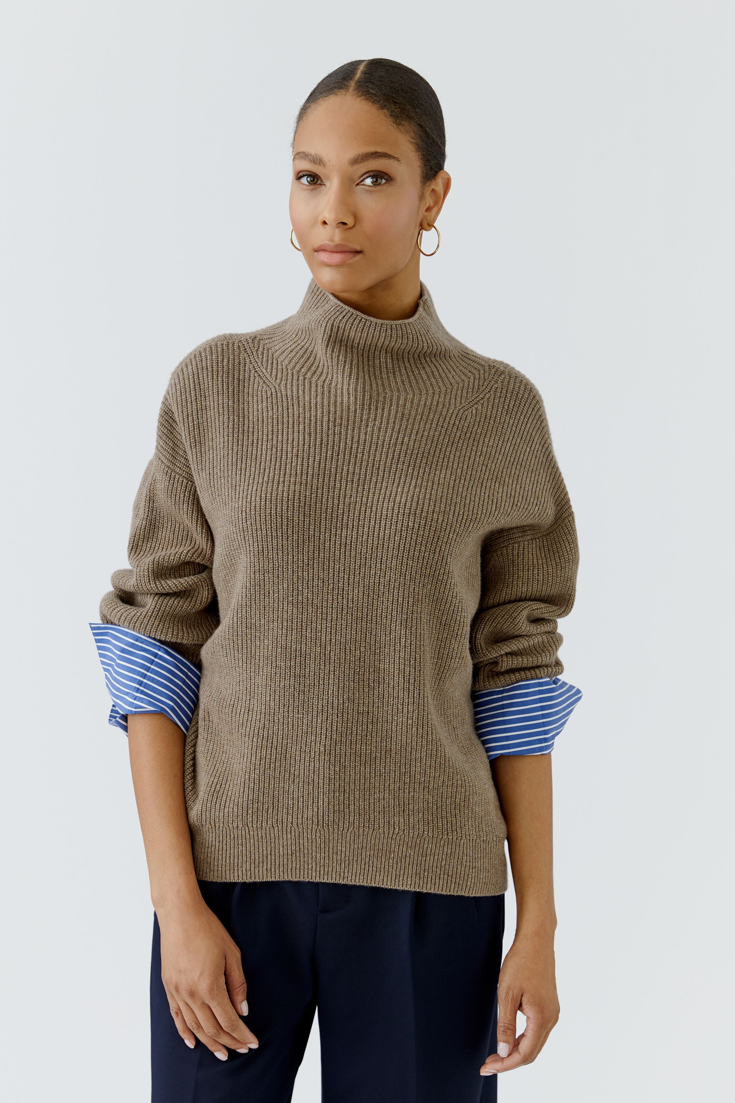 OUI Pullover mit Blusenmanschette