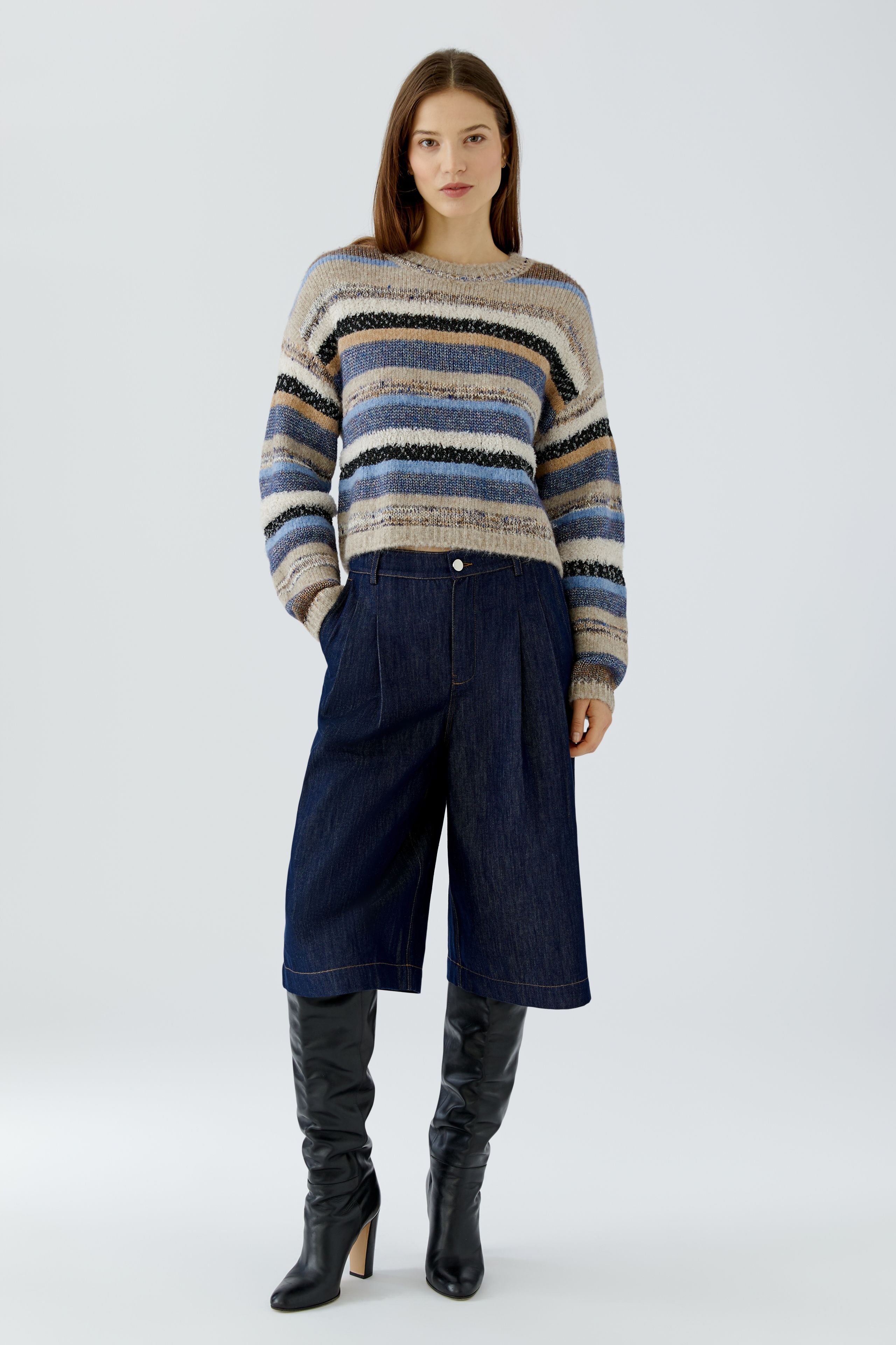 OUI Pullover mit besonderem Multicolor Streifen