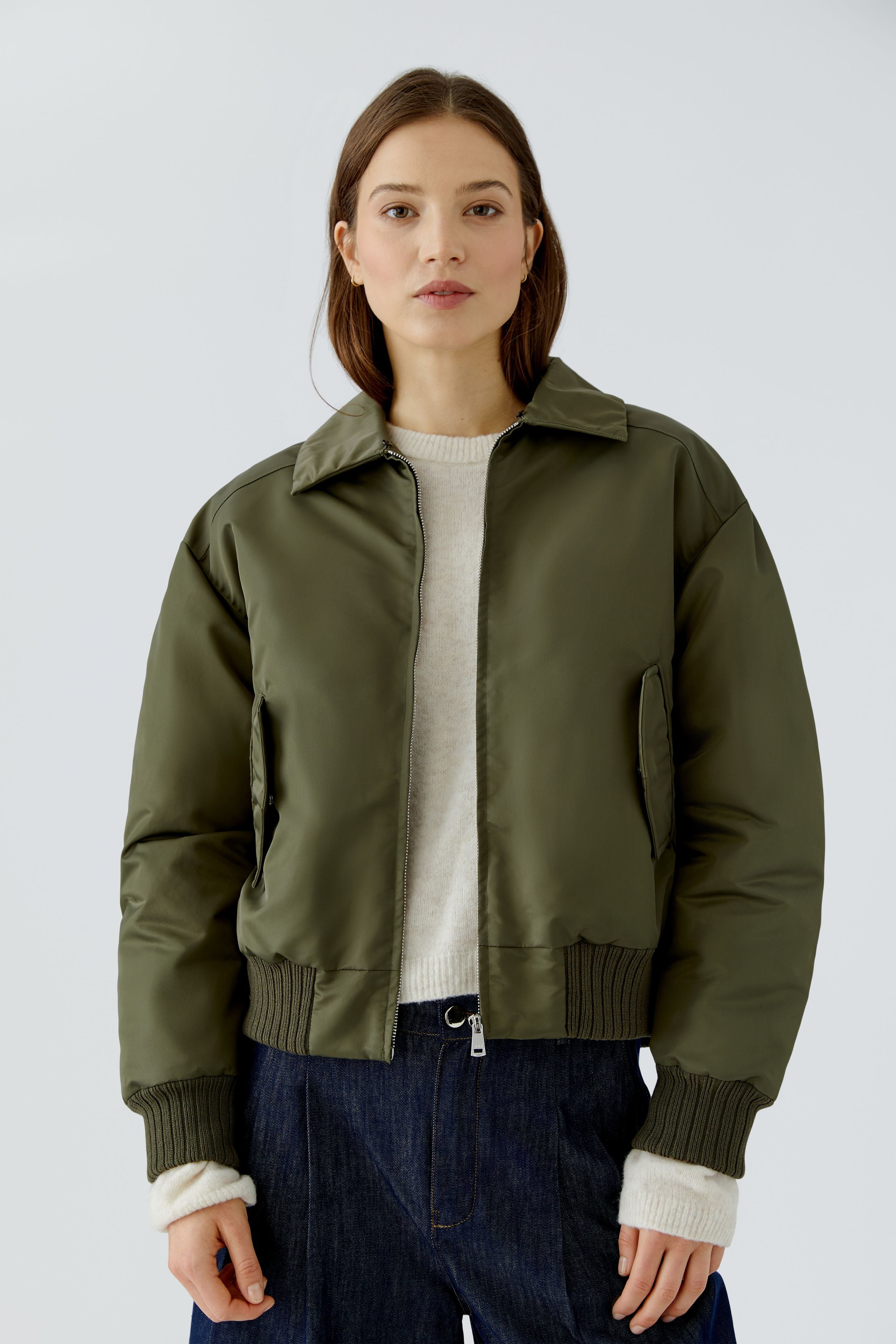 OUI Bomberjacke mit Kunstpelzkragen zum Abnehmen